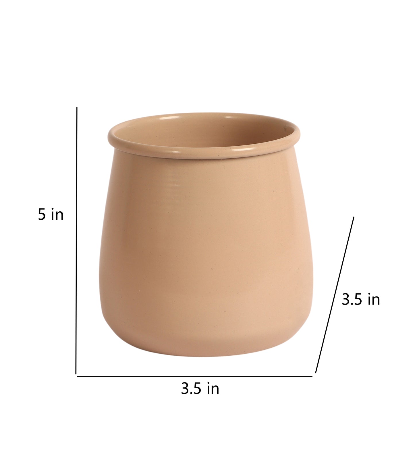 Biege Glossy Flower Pot Single