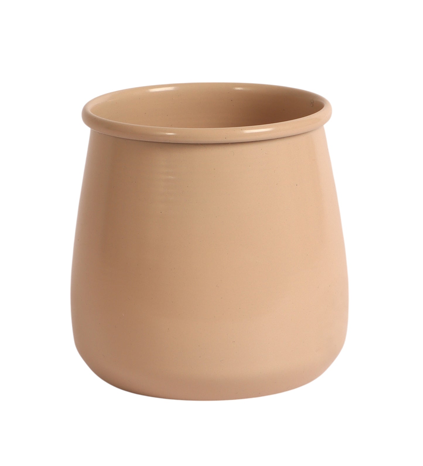 Biege Glossy Flower Pot Single