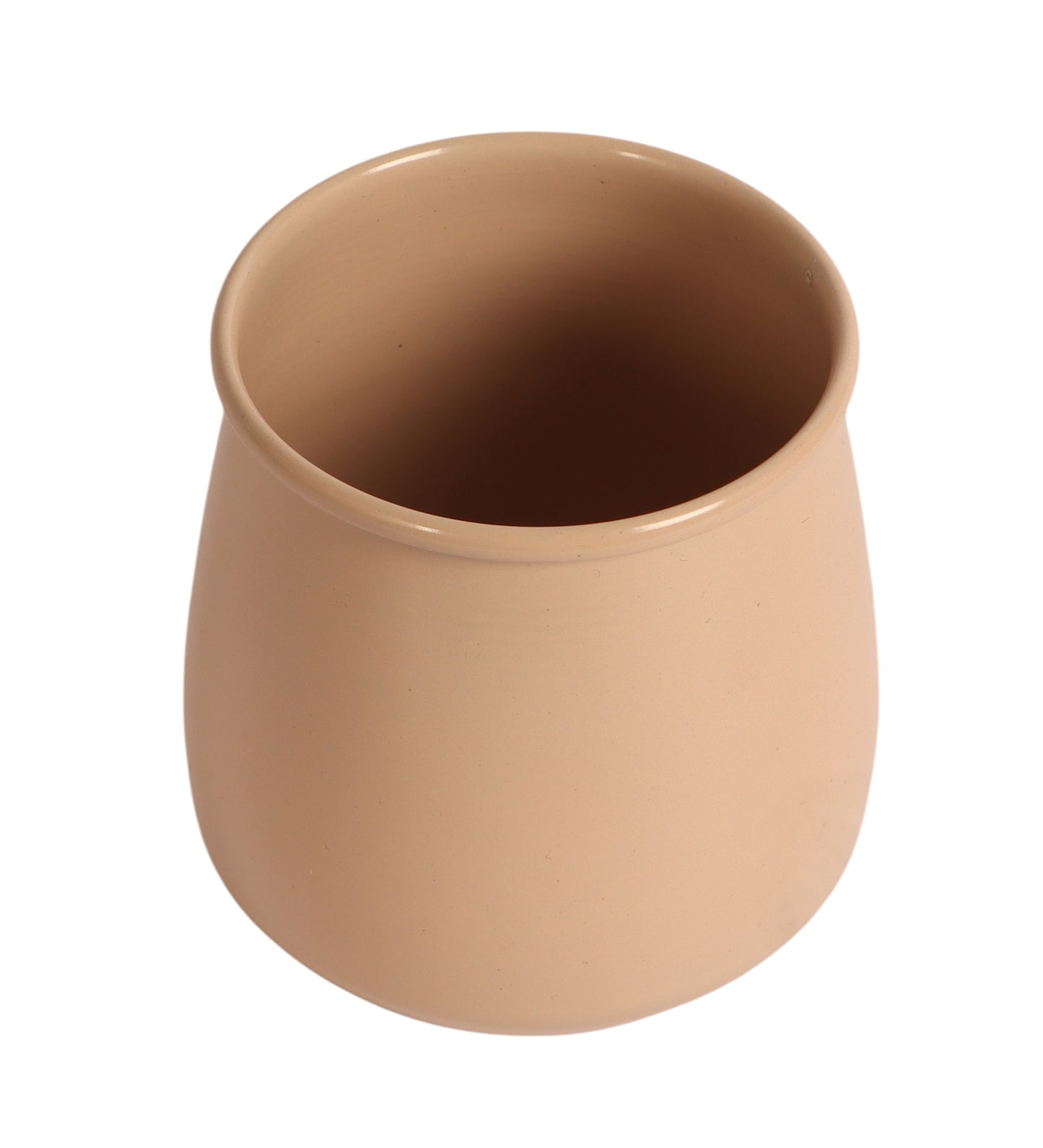 Biege Glossy Flower Pot Single