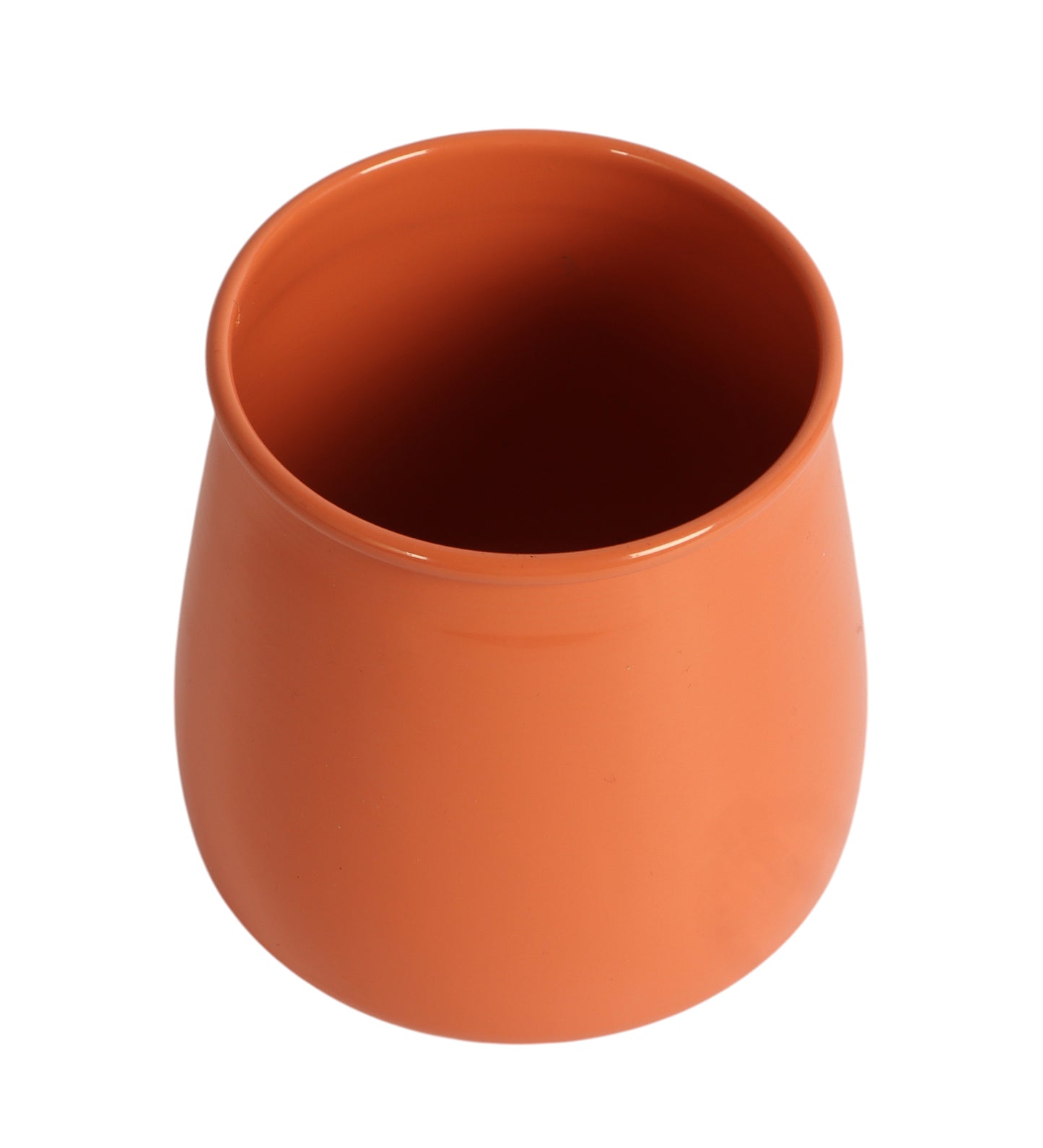 Orange Glossy Flower Pot Single