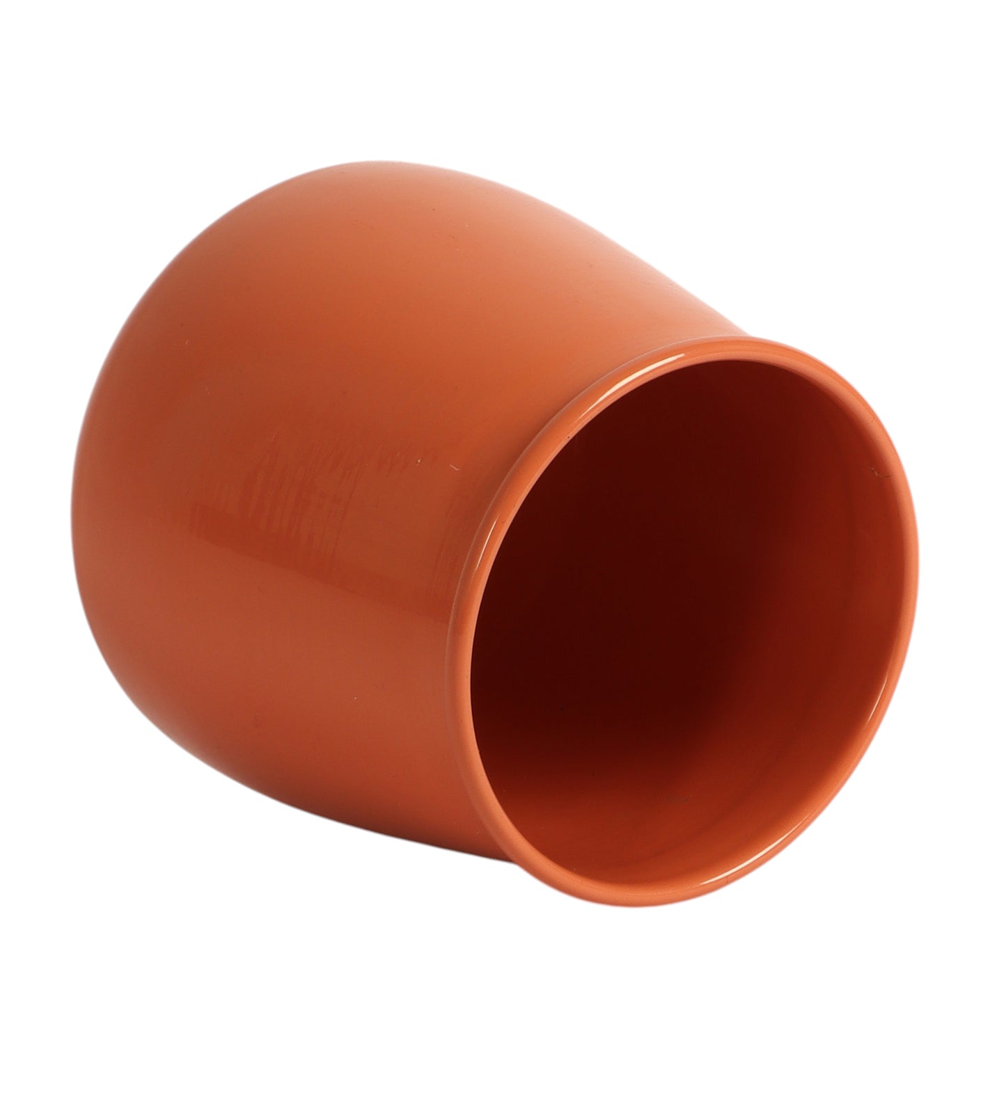 Orange Glossy Flower Pot Single