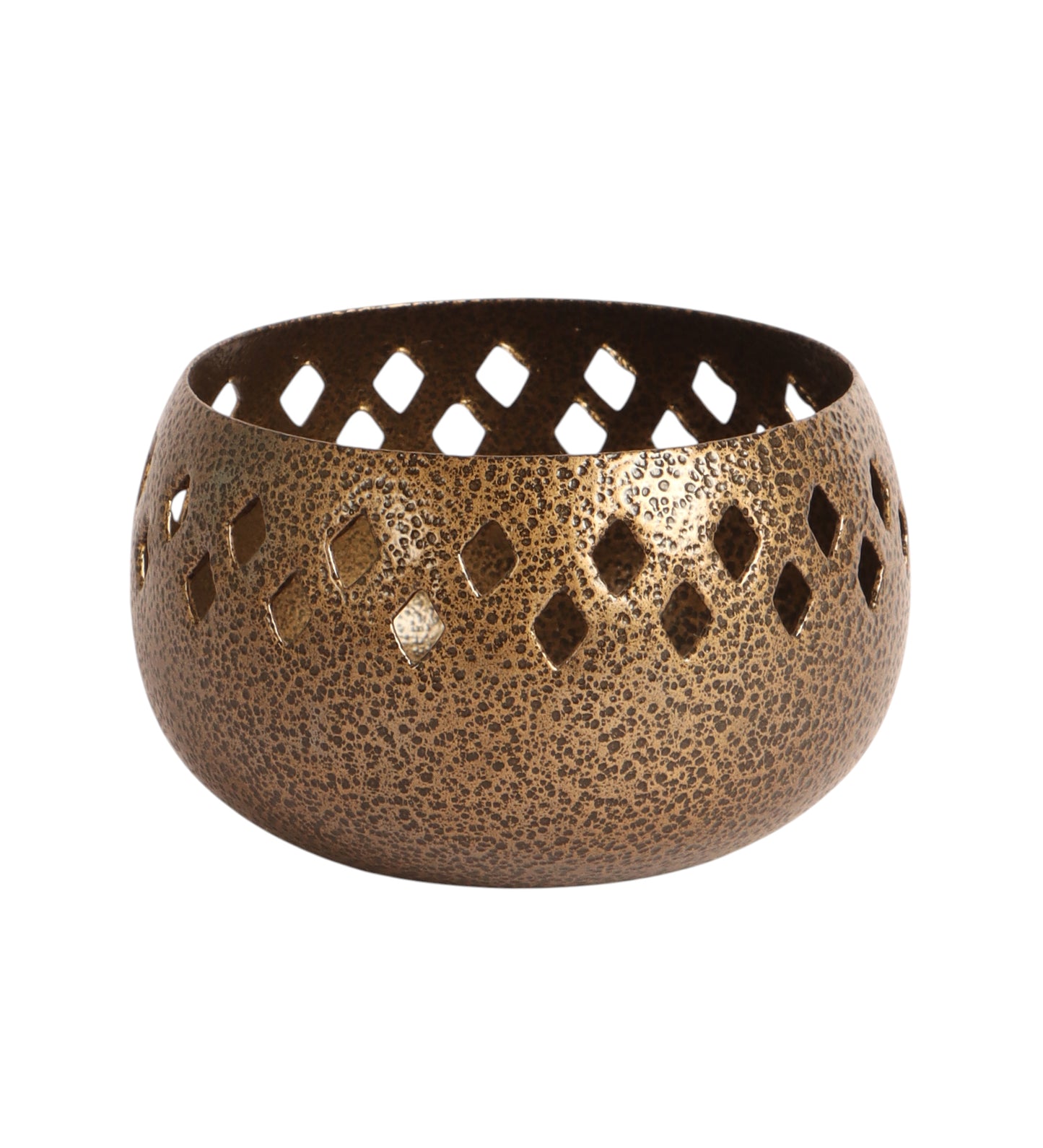Gold Textured Etching Tealight Holder
