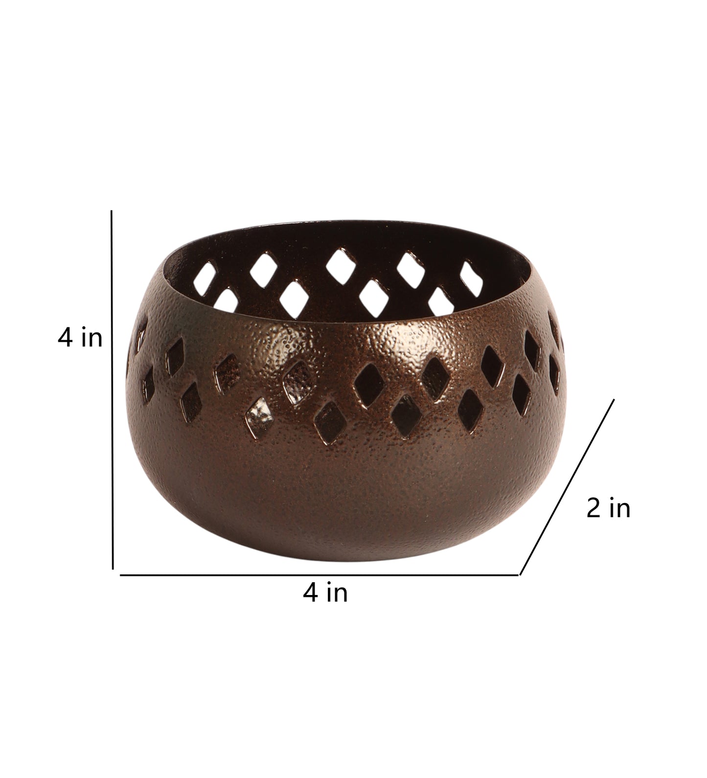 Copper Textured Etching Tealight Holder