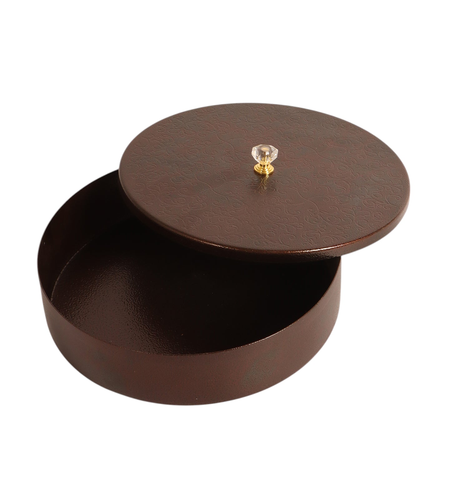 Gold Textured Dry Fruit Box With Lid