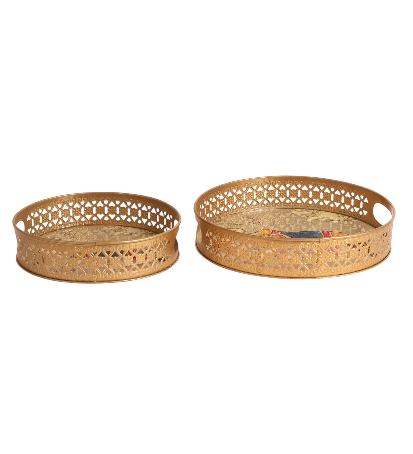 Blue & White Big Elephant Pichwai Tray Set of 2