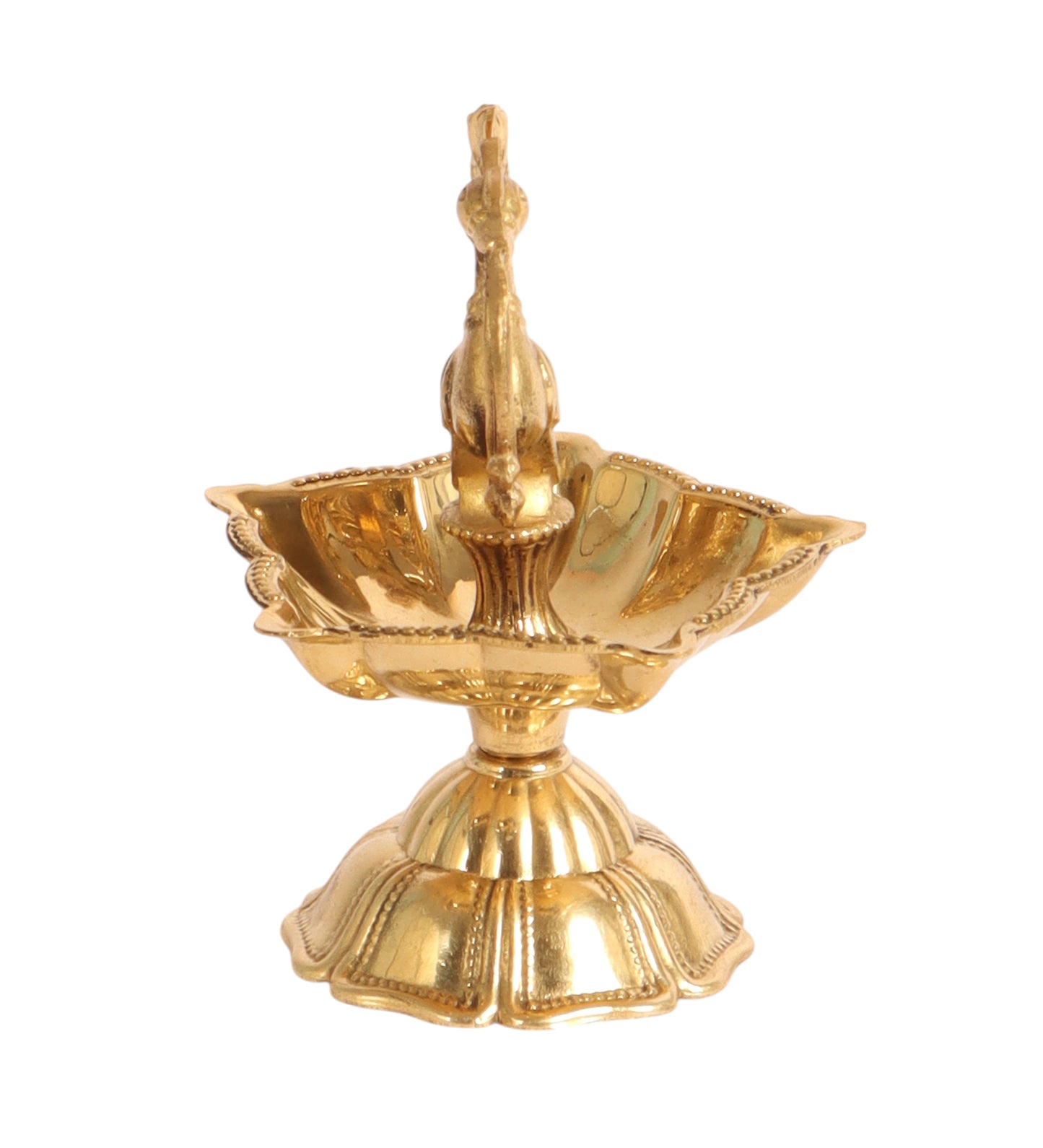 Small Brass Peacock Kerela Deepak Single
