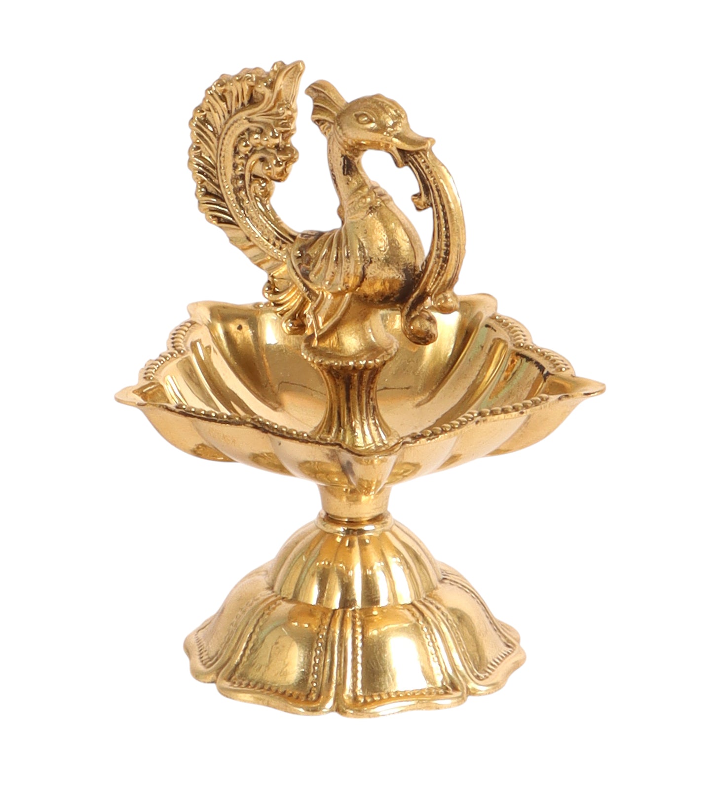 Small Brass Peacock Kerela Deepak Single