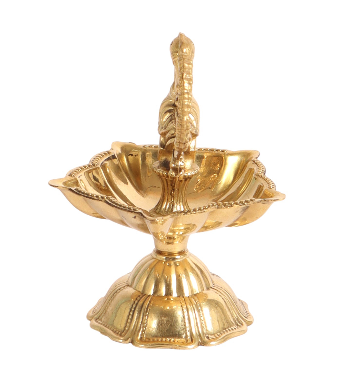 Small Brass Peacock Kerela Deepak Single