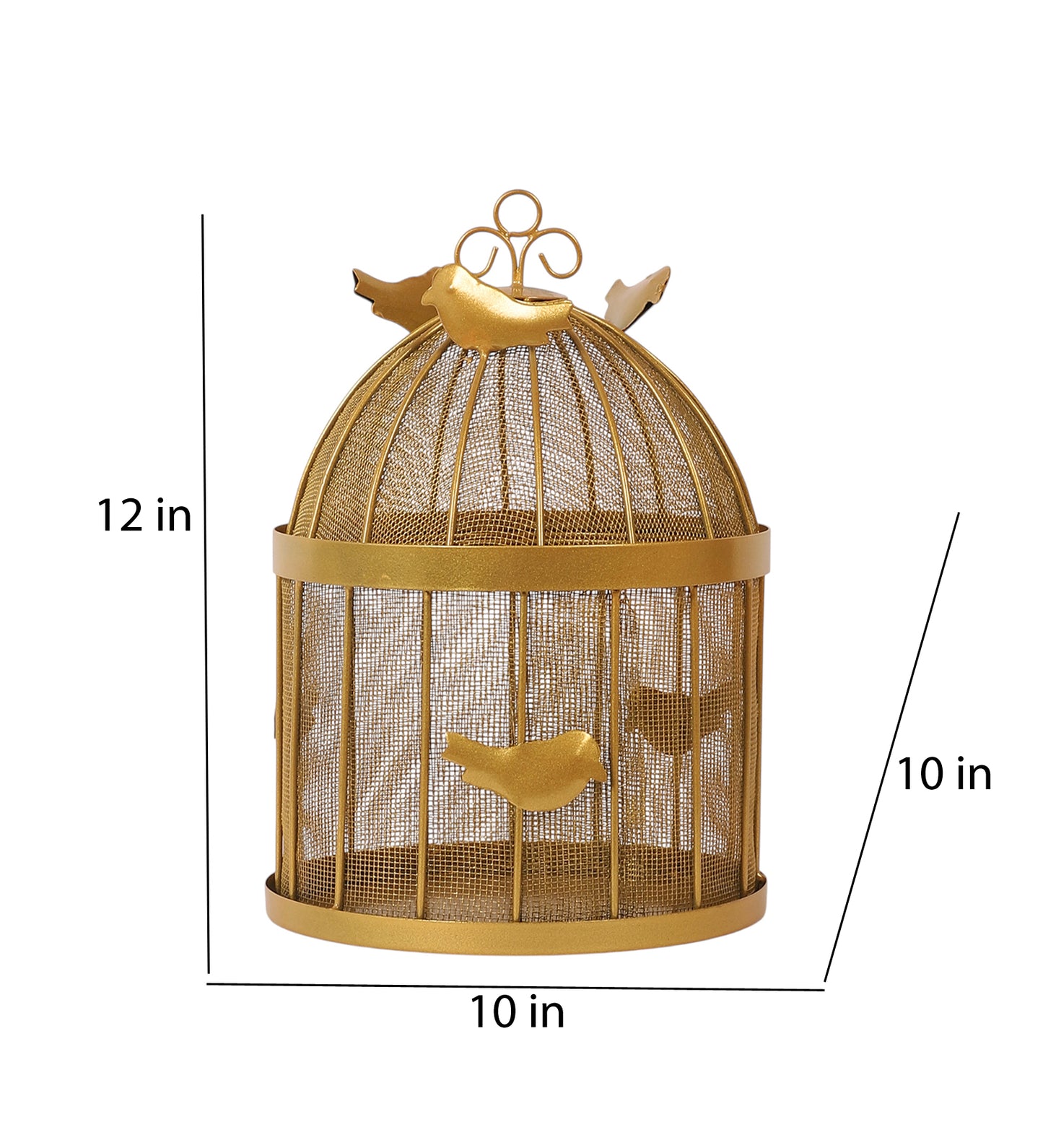 Gold Bird Fruit Cage Basket