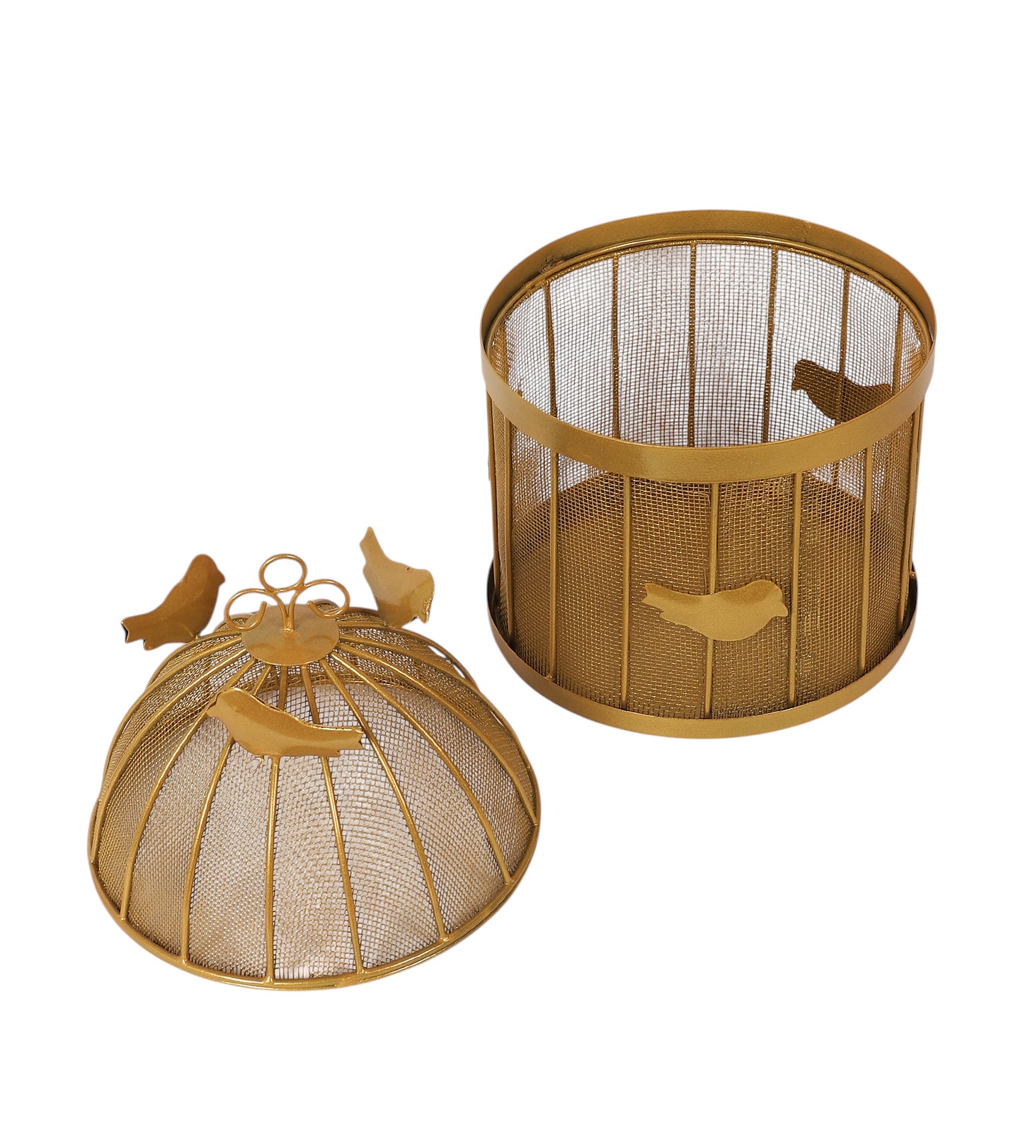 Gold Bird Fruit Cage Basket