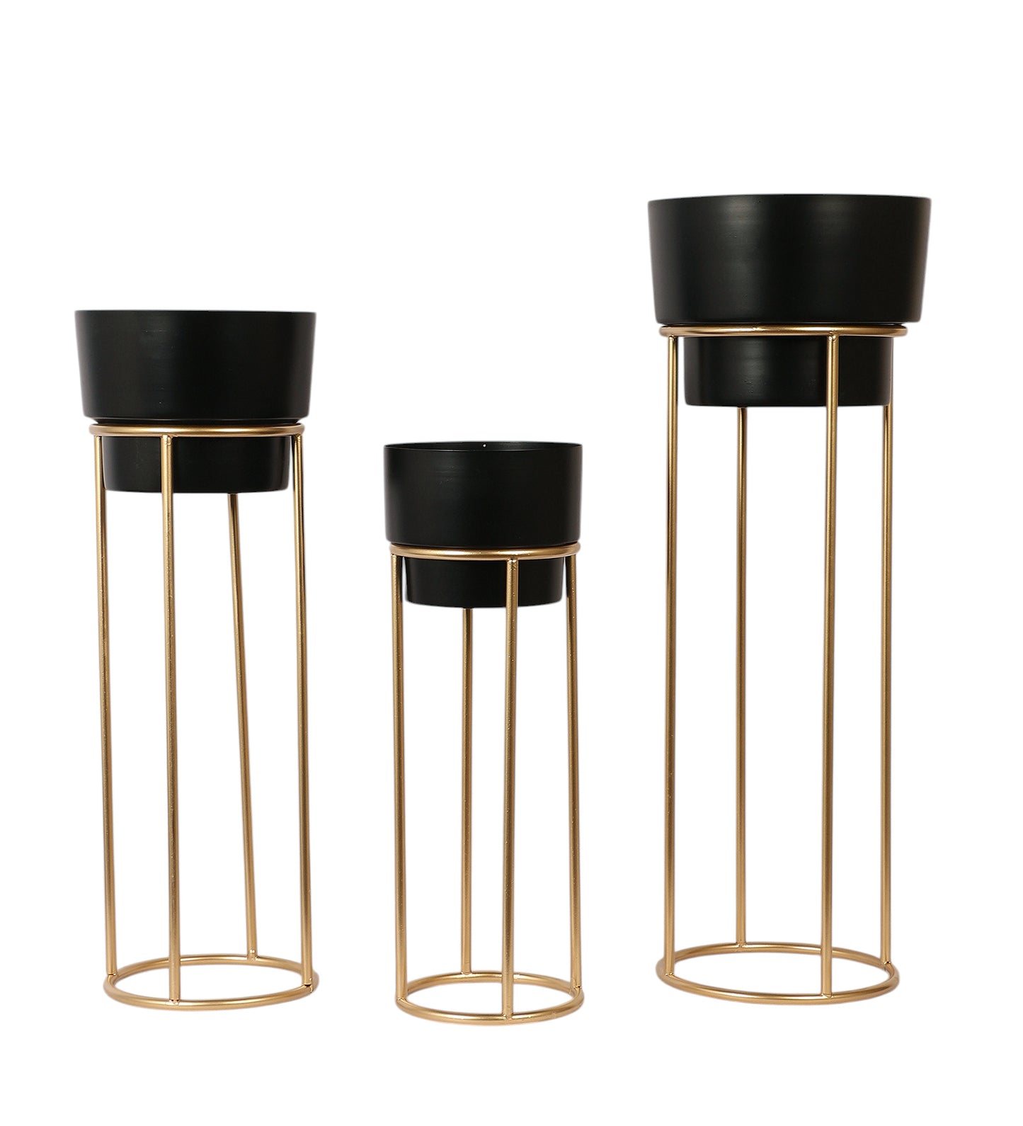 Black FLower Pot Planter Set of 3