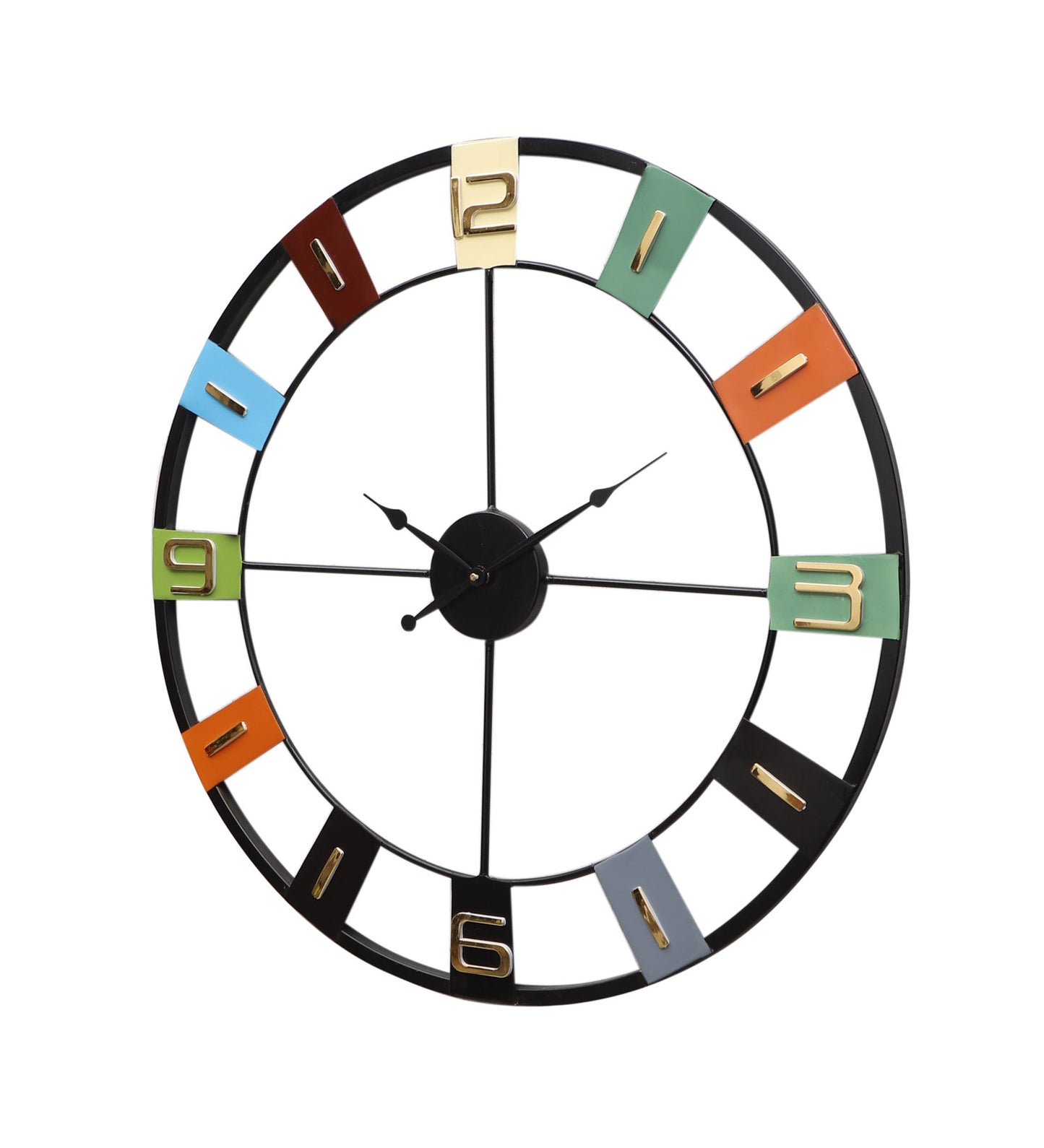 Round Numbers Multicolor Wall Clock
