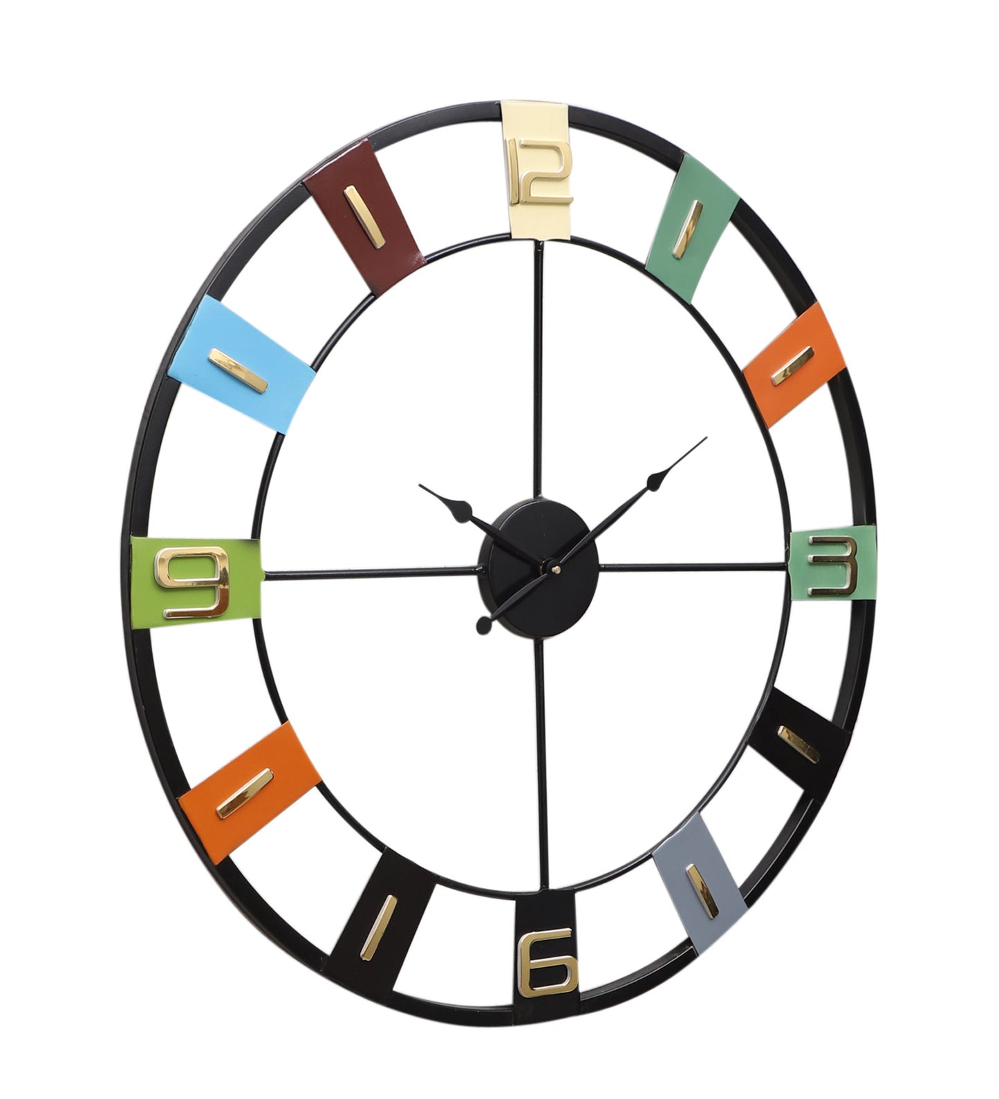Round Numbers Multicolor Wall Clock