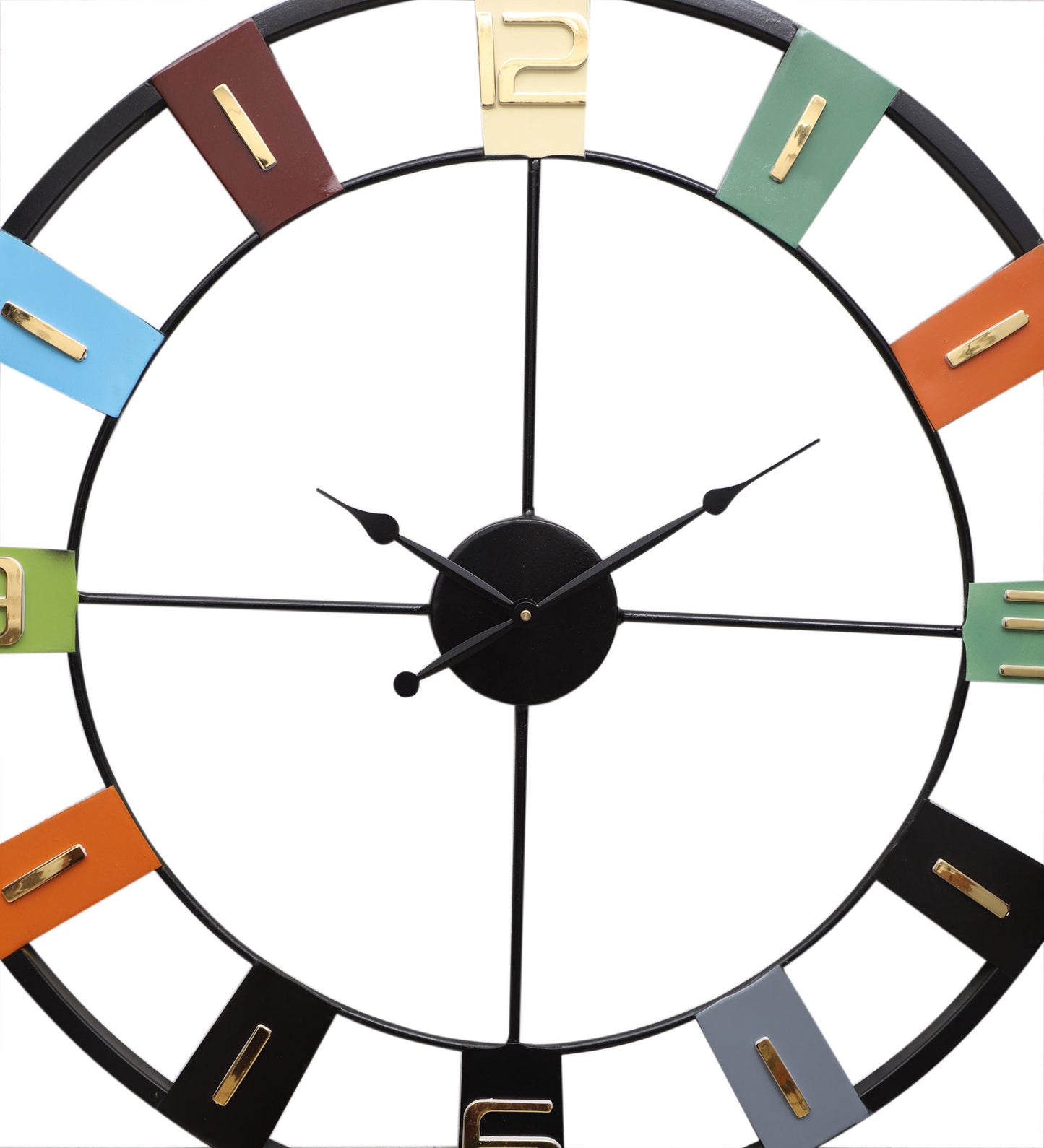 Round Numbers Multicolor Wall Clock