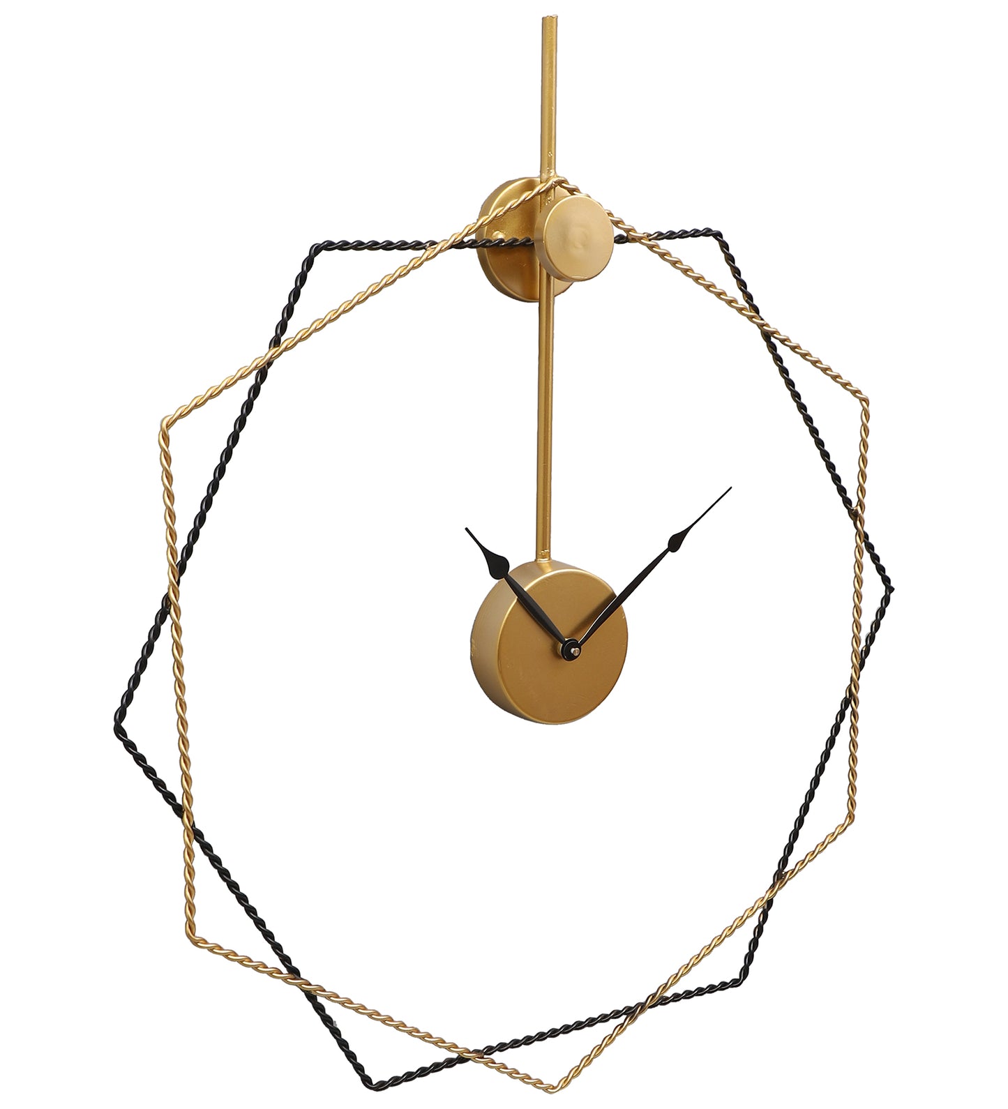 Black & Gold Hexagon Wall Clock