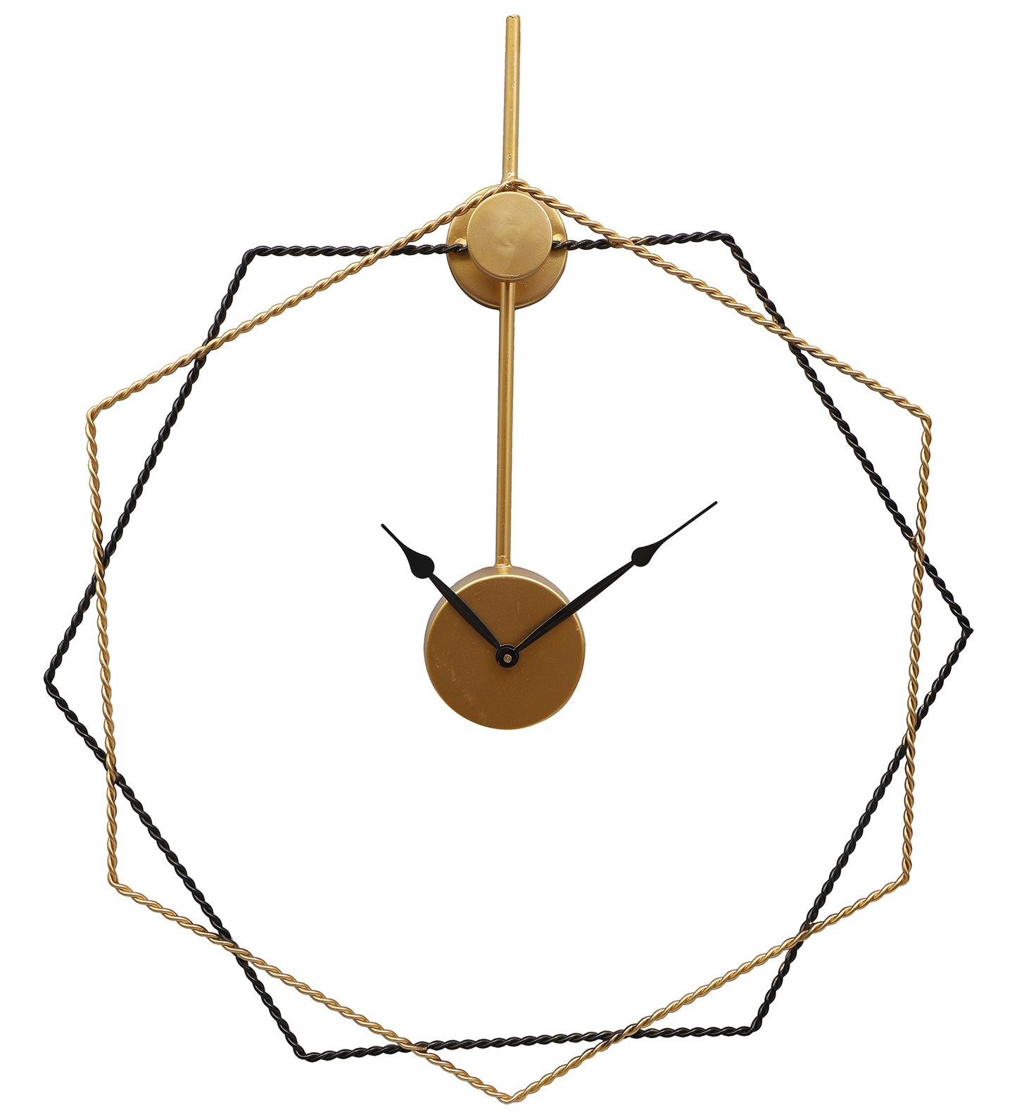 Black & Gold Hexagon Wall Clock