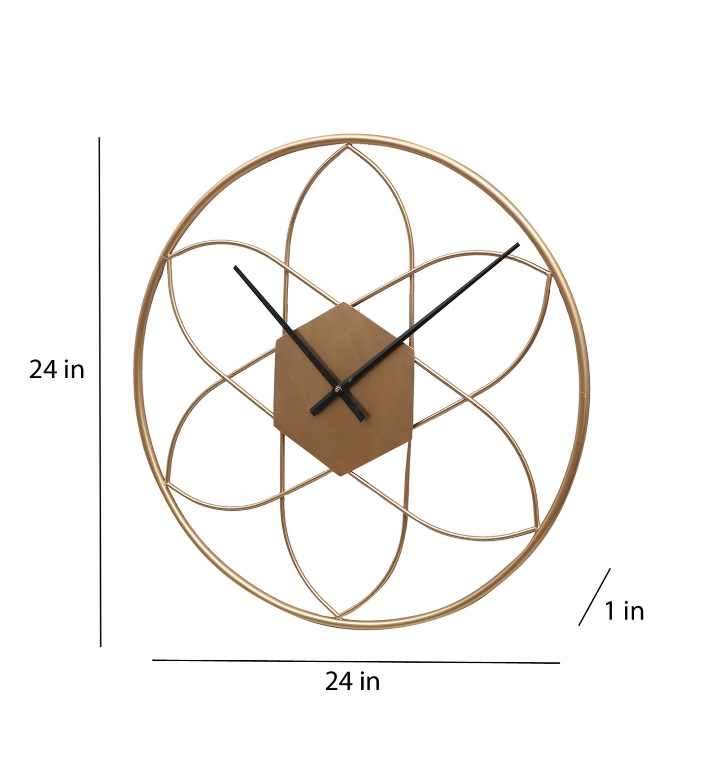 Round Stripes Gold Wall Clock