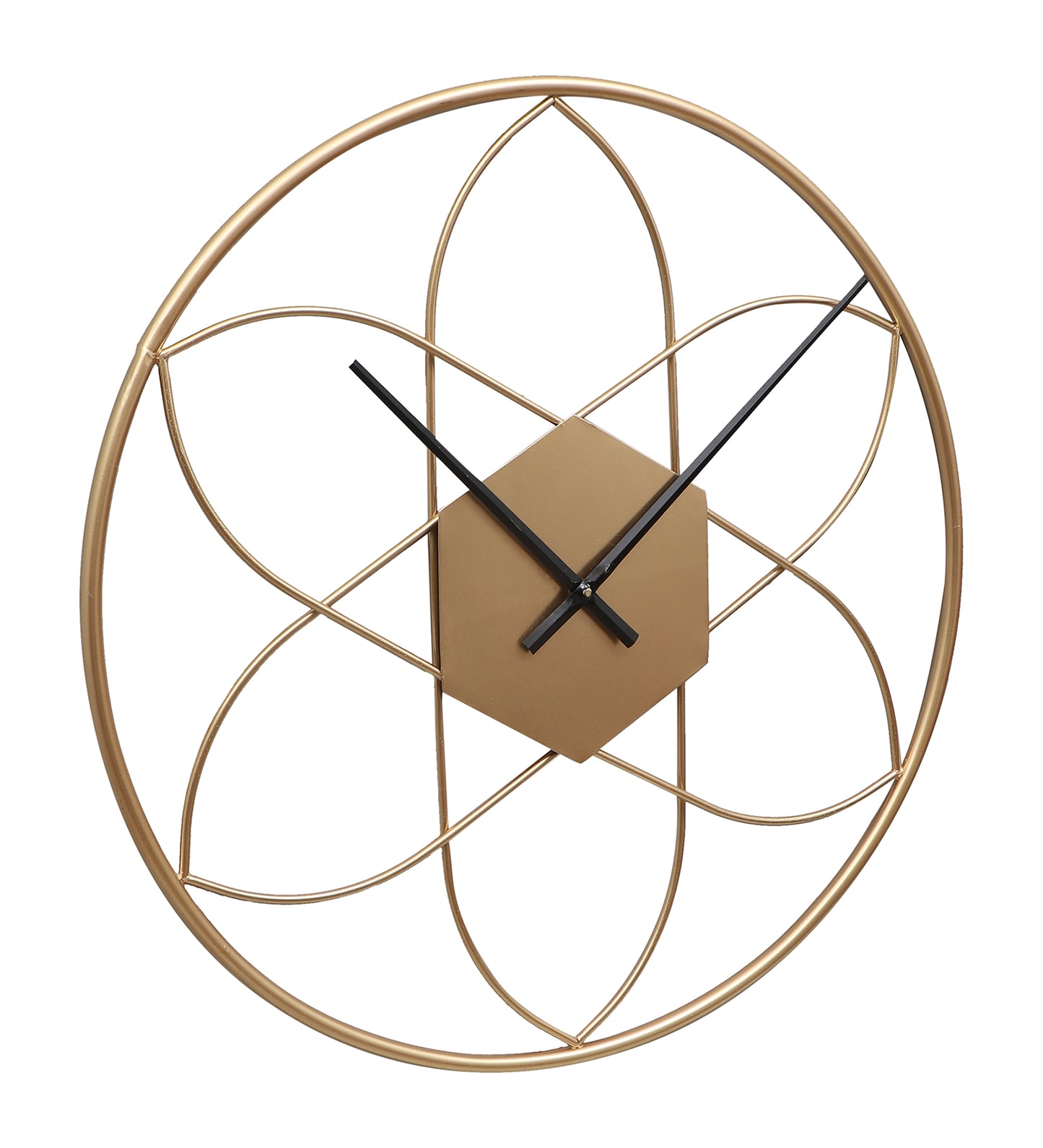 Round Stripes Gold Wall Clock