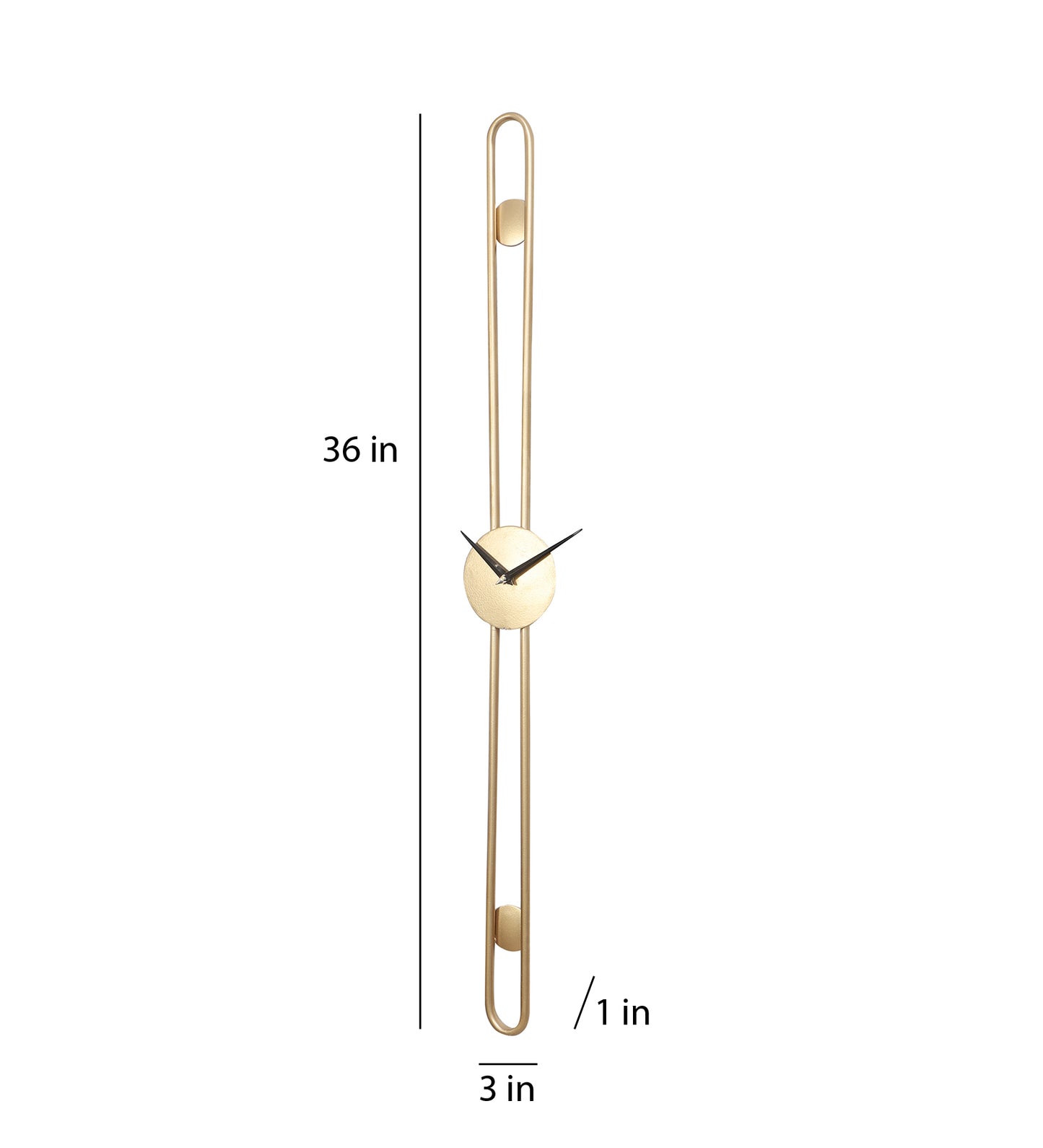 Long Striped Gold Wall Clock