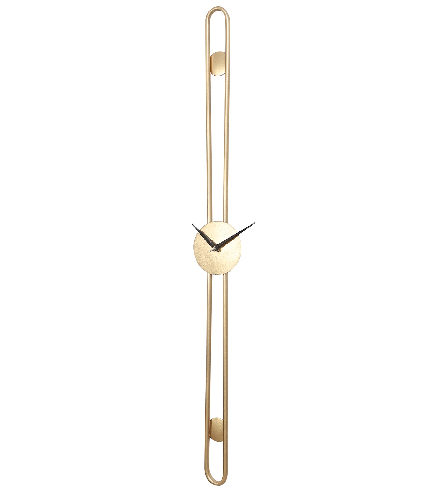Long Striped Gold Wall Clock