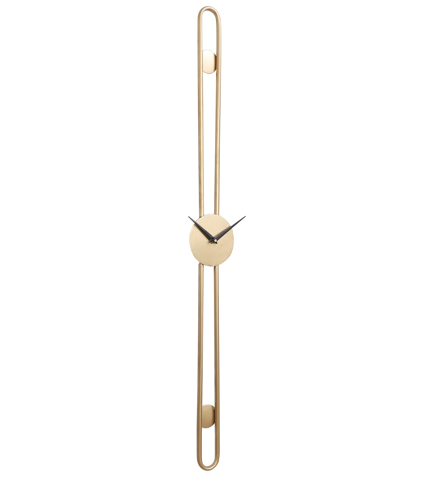 Long Striped Gold Wall Clock