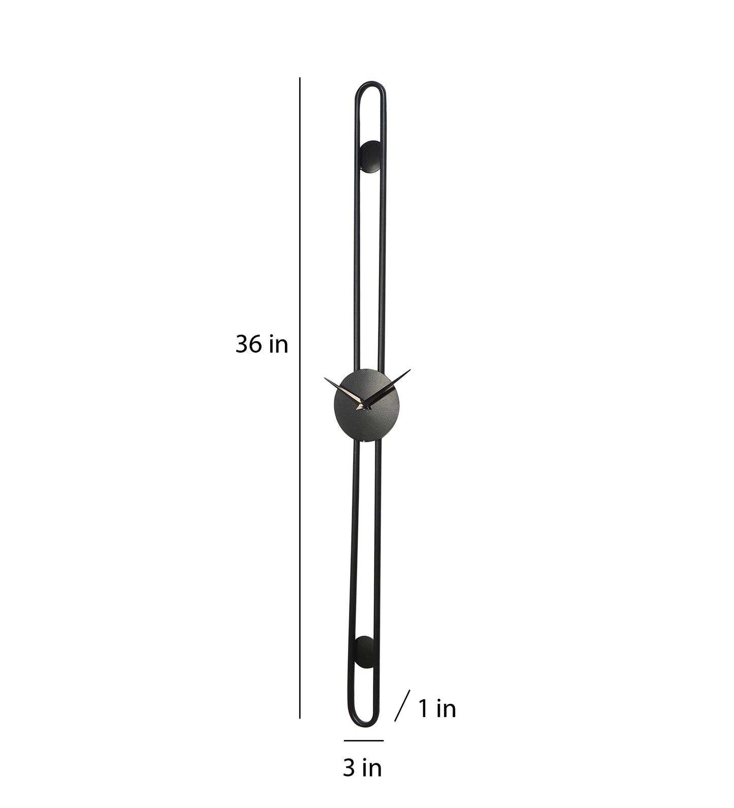 Long Striped Black Wall Clock