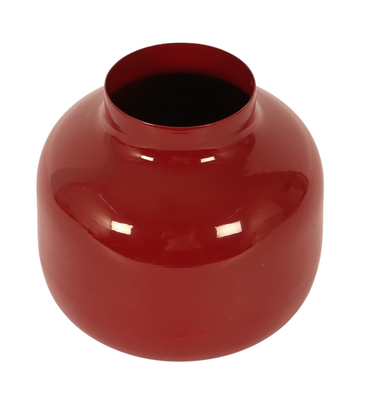 Burgundy Metal Flower Pot