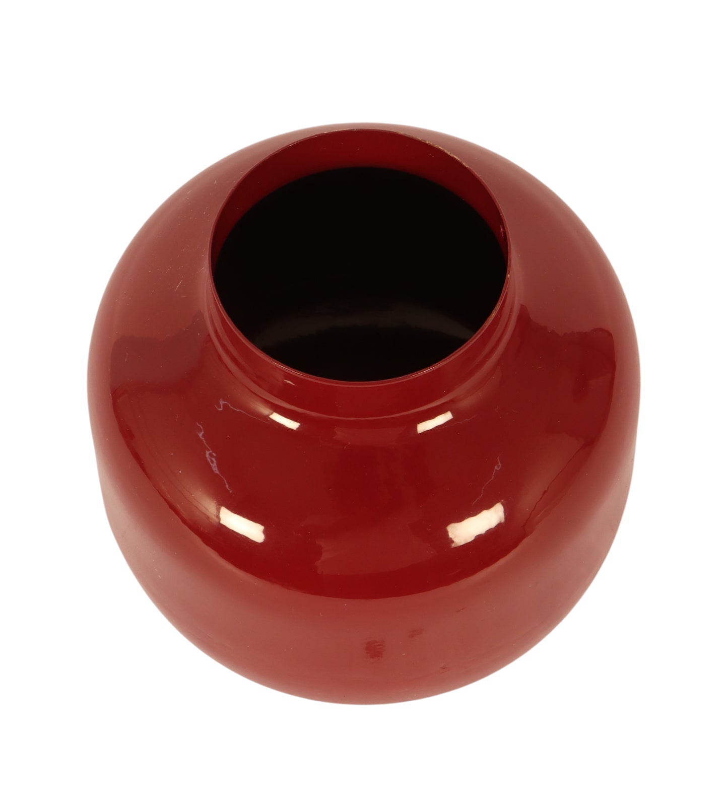 Burgundy Metal Flower Pot