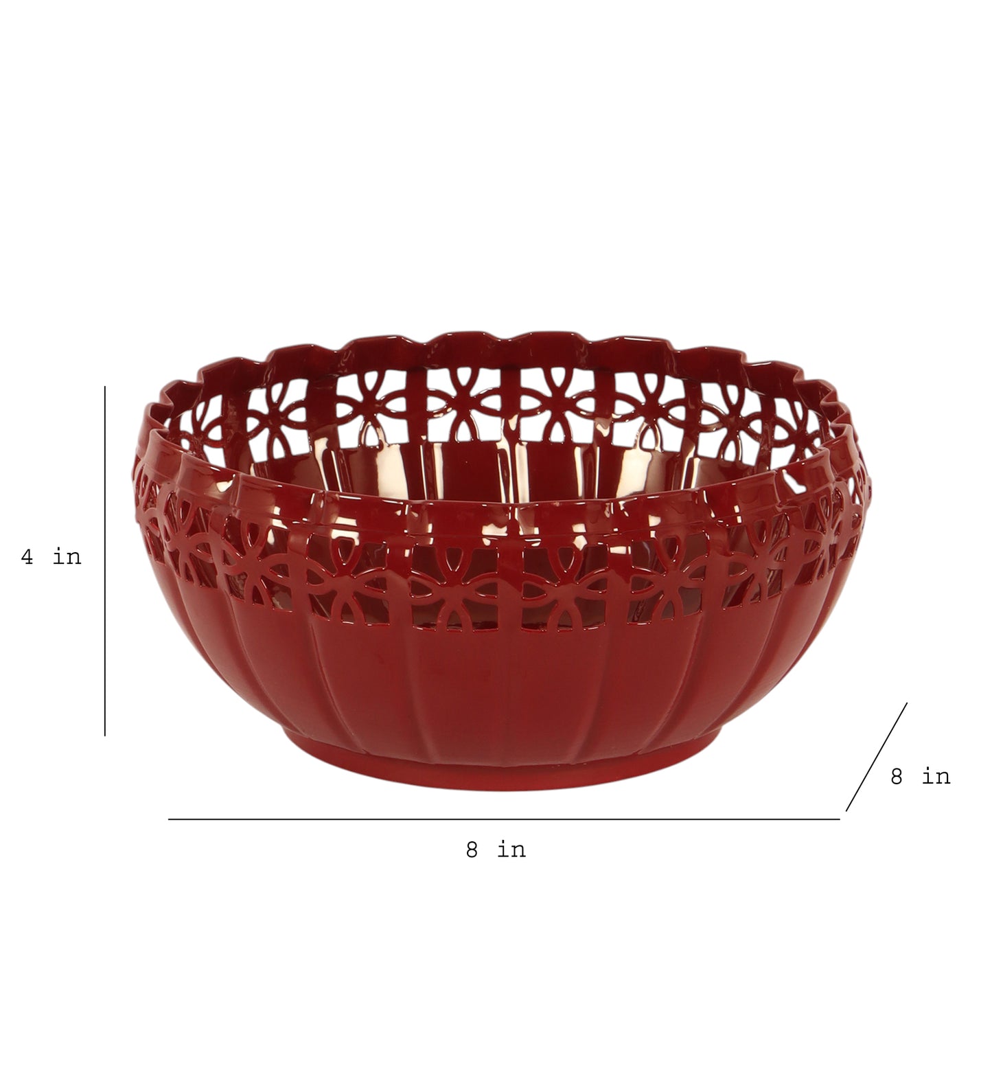 Metal Burgundy Fruit Bowl