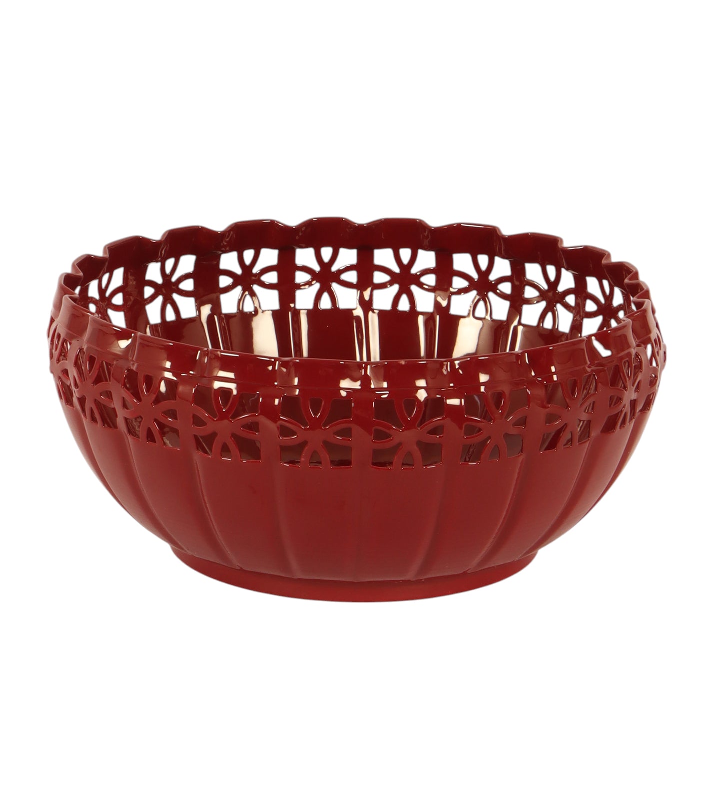 Metal Burgundy Fruit Bowl