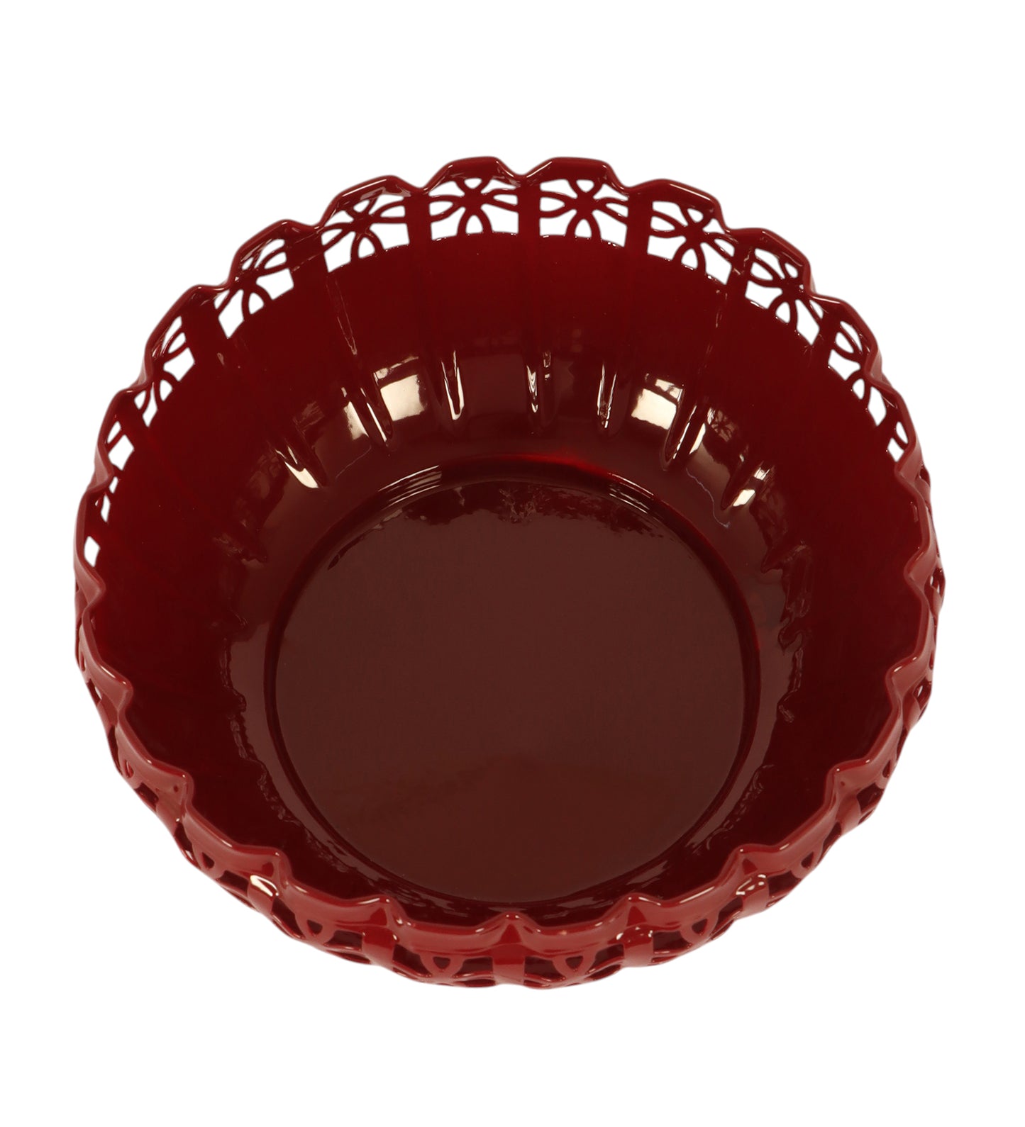 Metal Burgundy Fruit Bowl