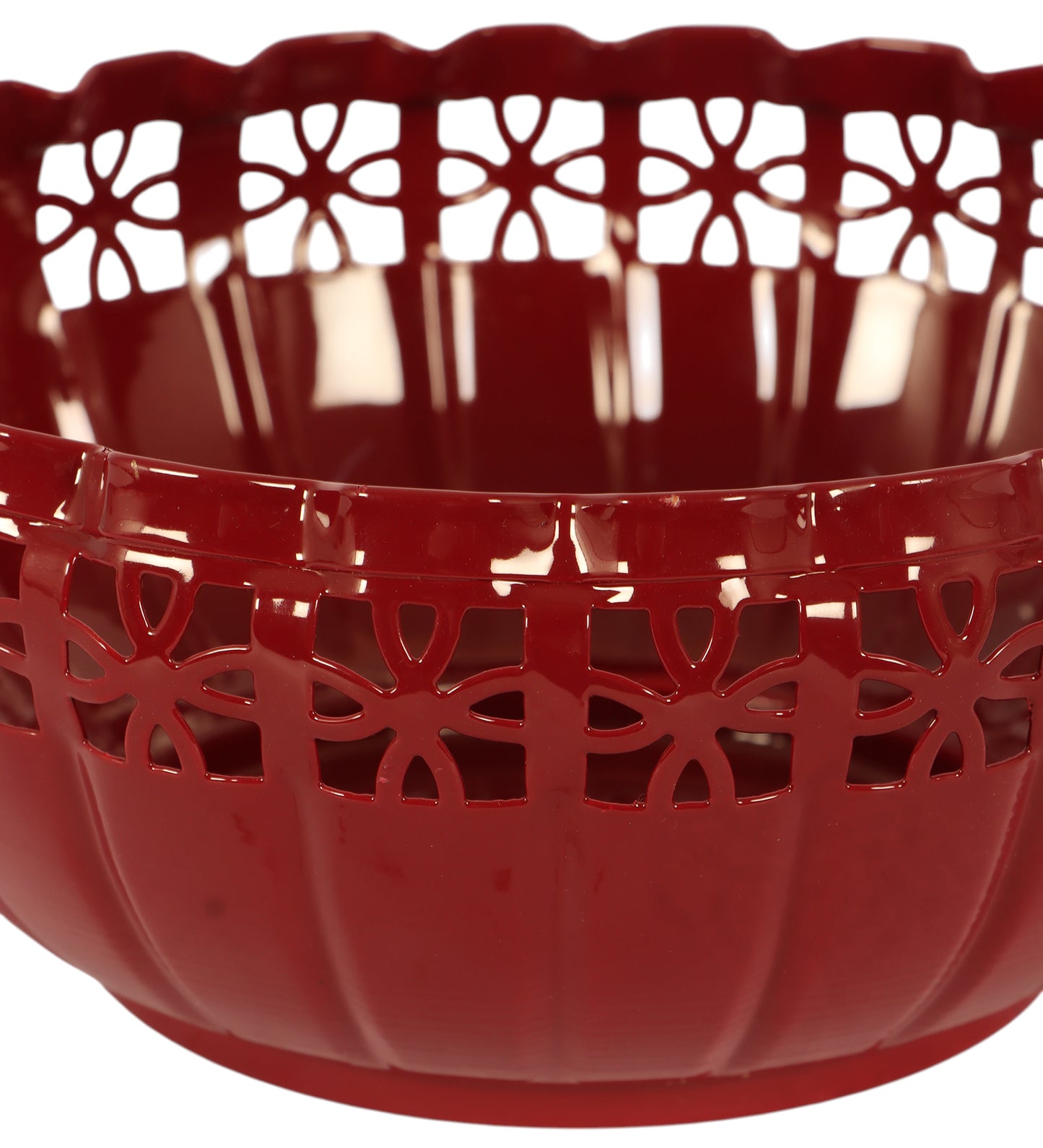 Metal Burgundy Fruit Bowl