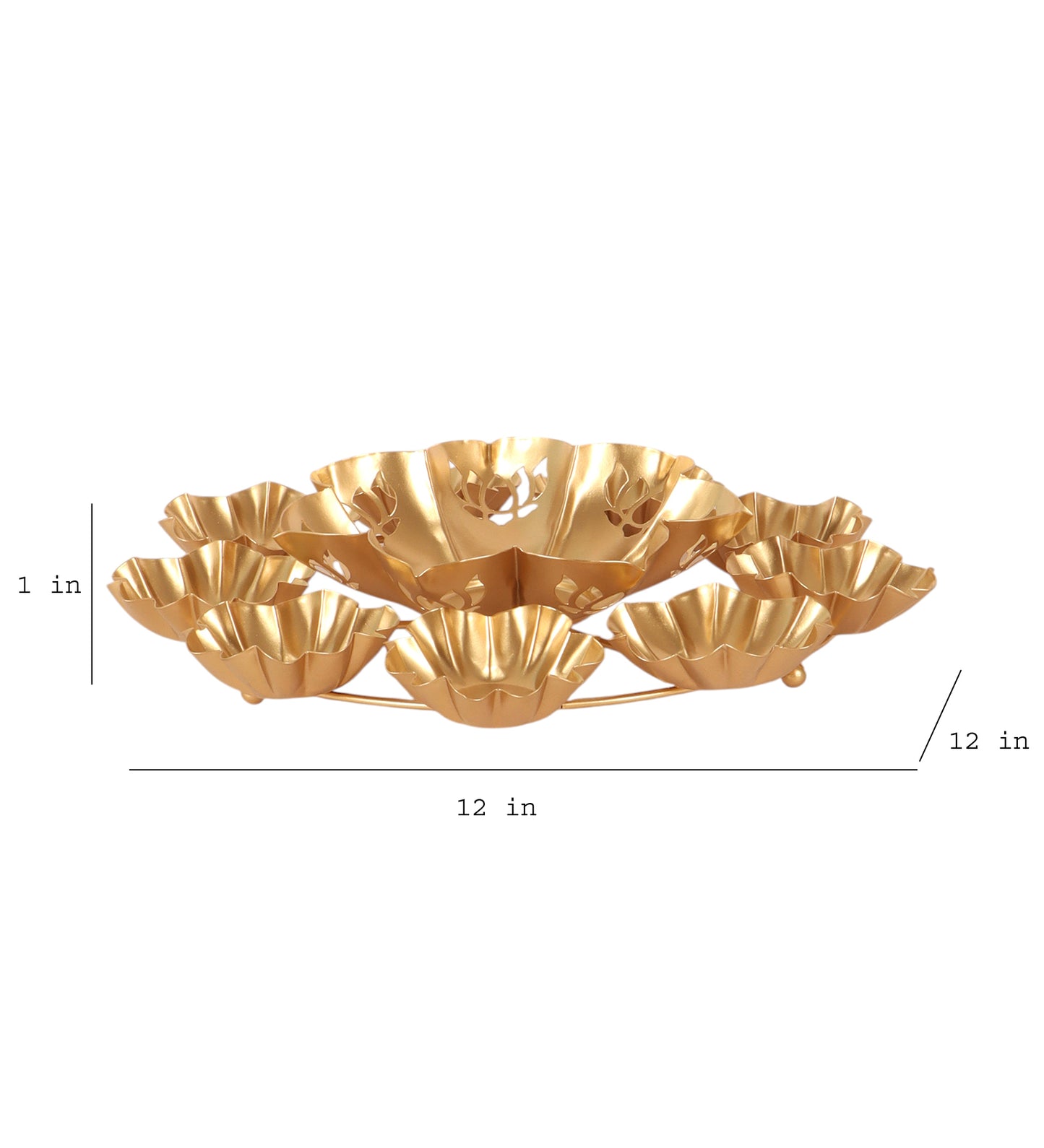 Metal Flower Kamal Cut Urli Single