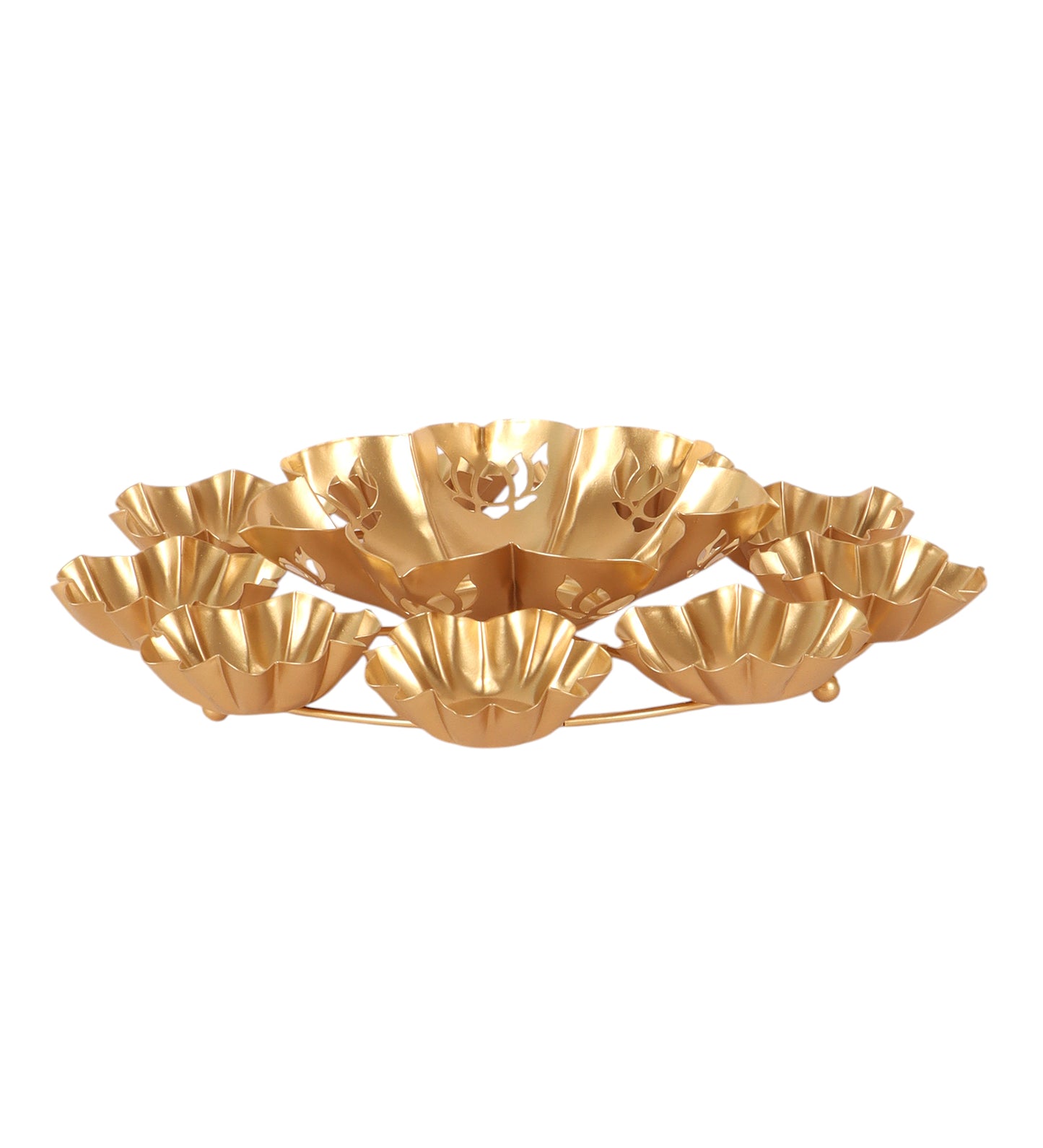 Metal Flower Kamal Cut Urli Single