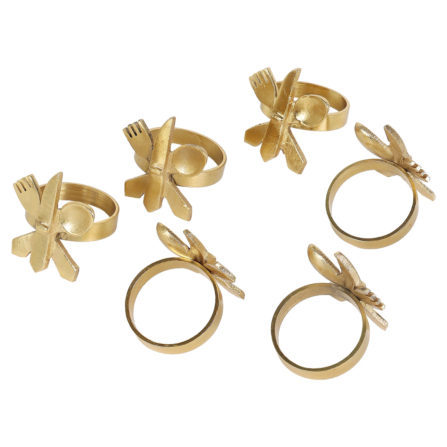 Fork-Knife-Spoon Napkin RIng Set of 6