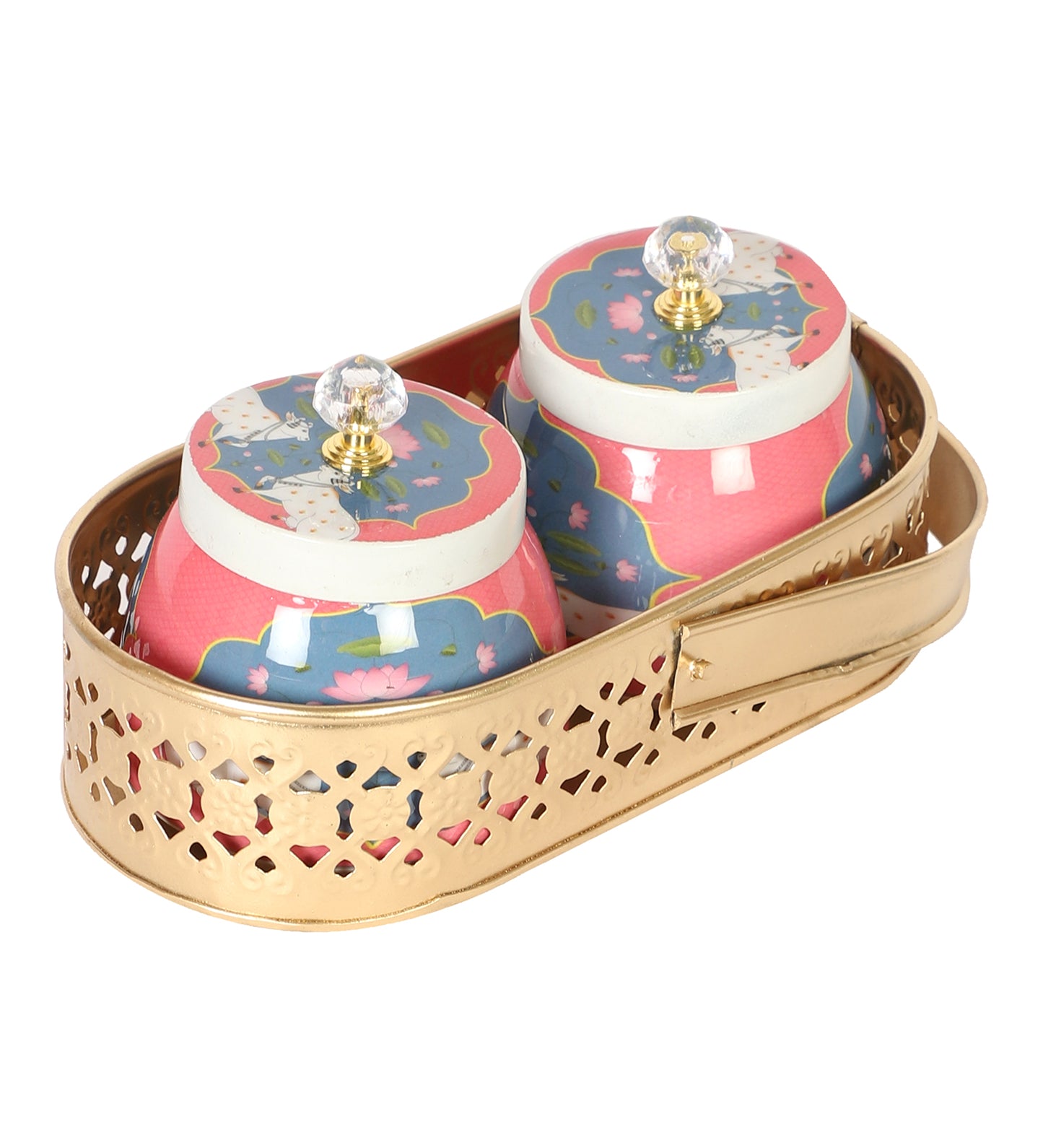 White Cow Print Jars basket Set of 3