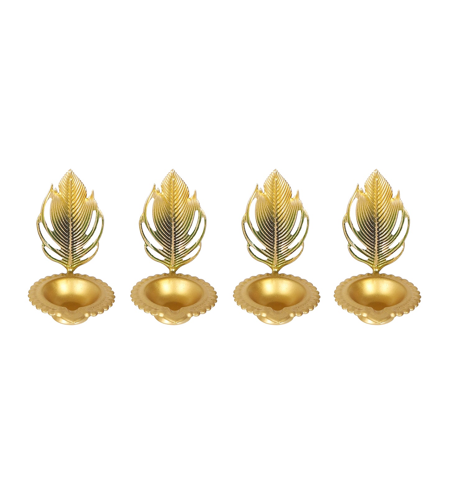 Gren & Gold Peacock Urli With Tealight Holder Set of 5