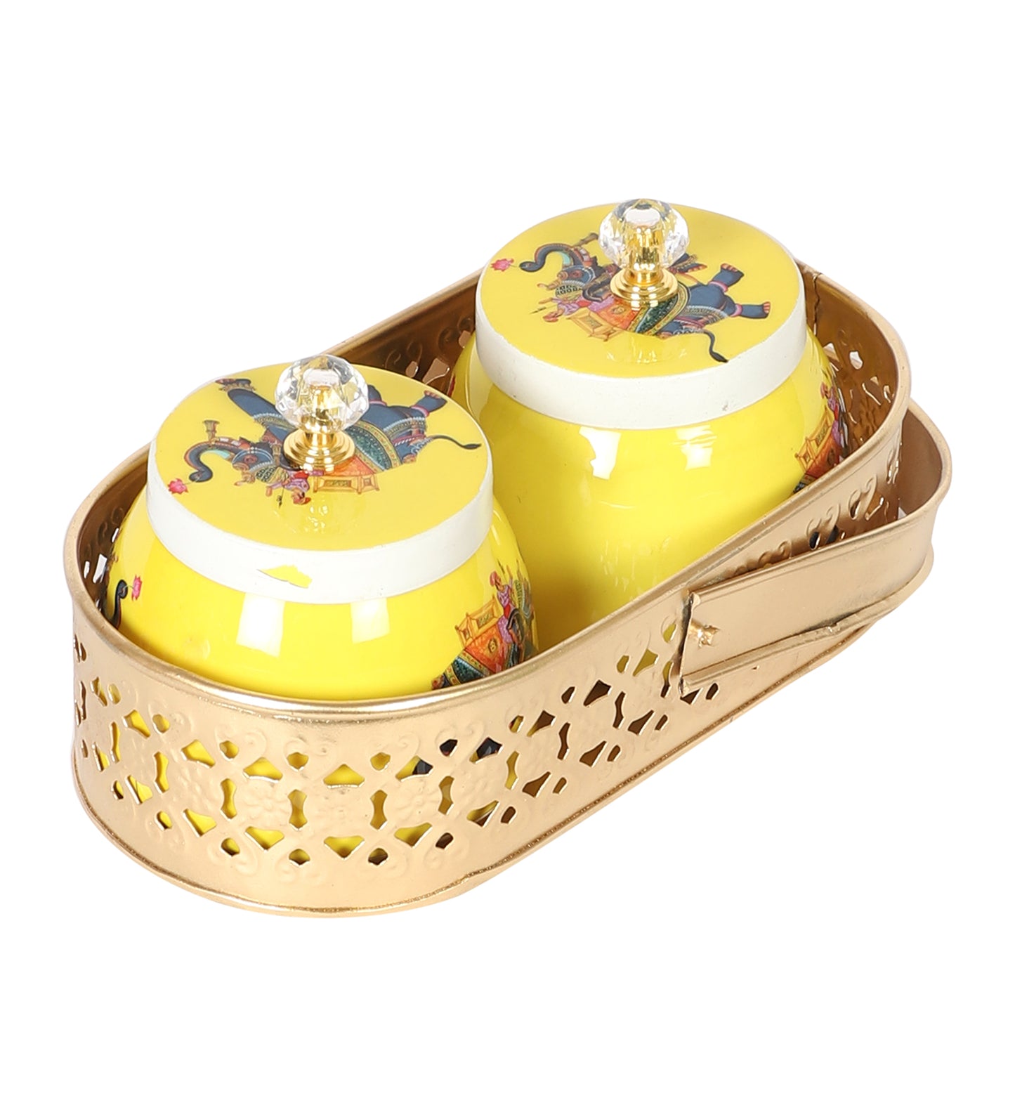 Blue Elephant Print Jars basket Set of 3