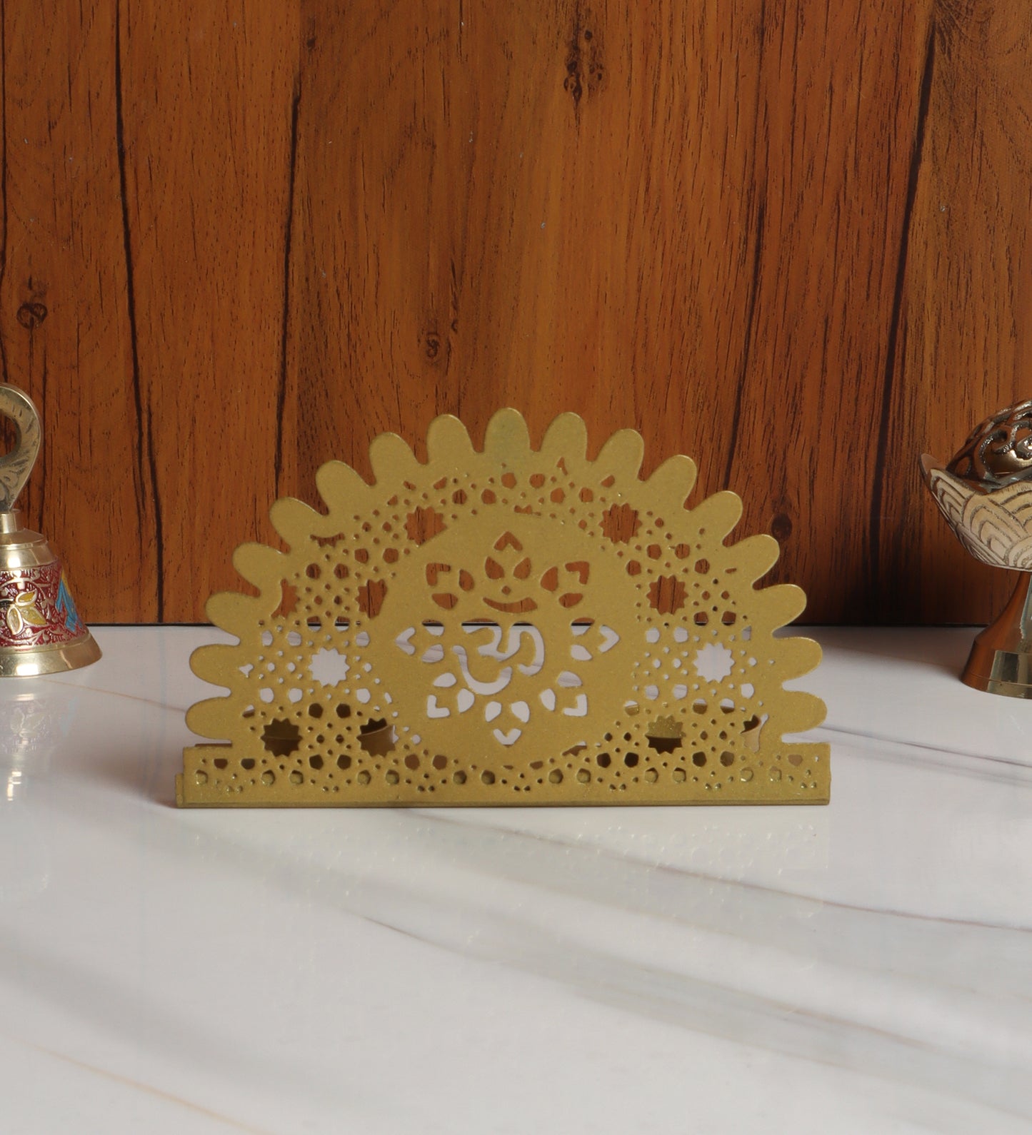 Om Metal Tealight Holder Single