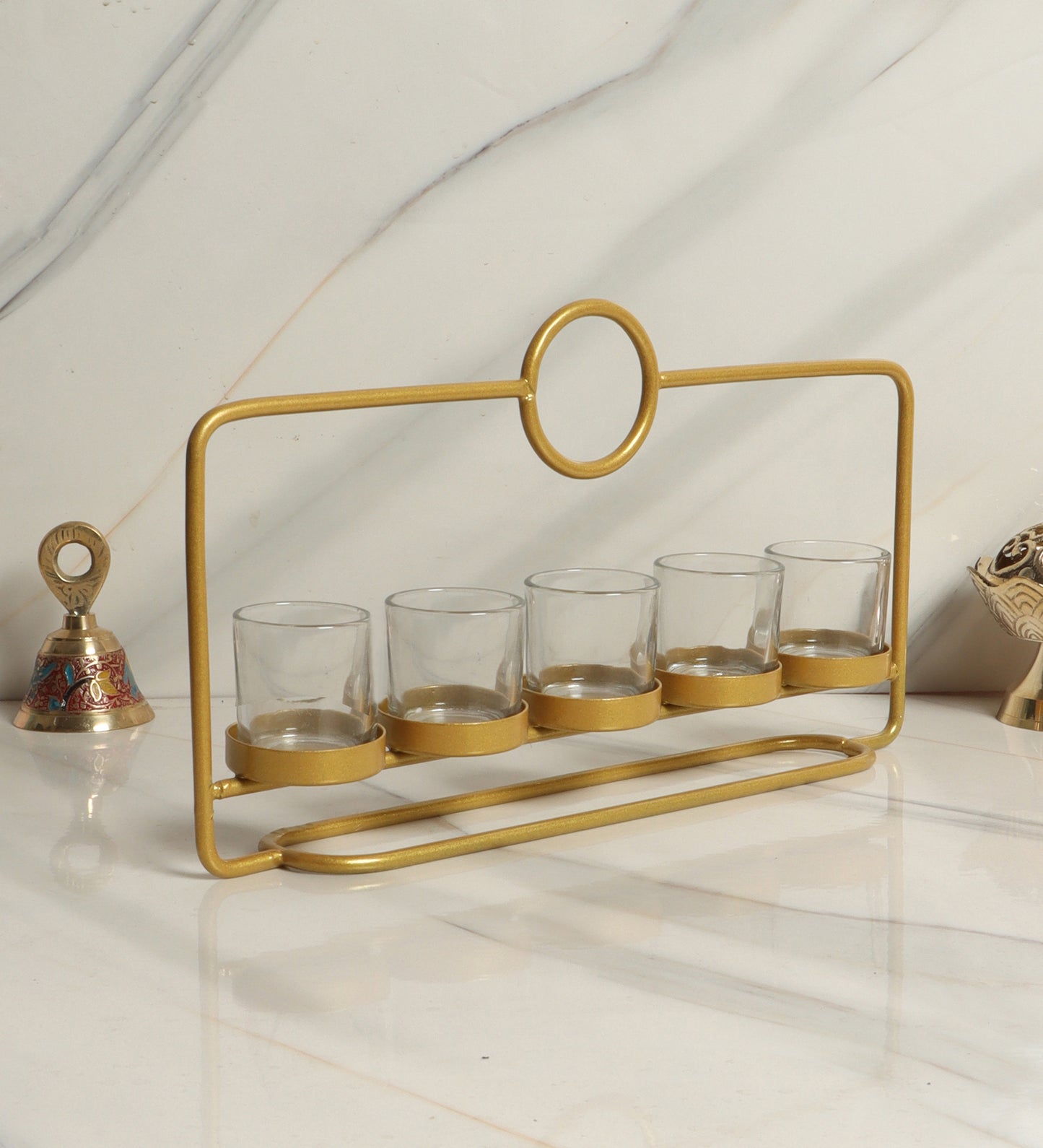 Metal & Glass Rectangular Tealight Holder