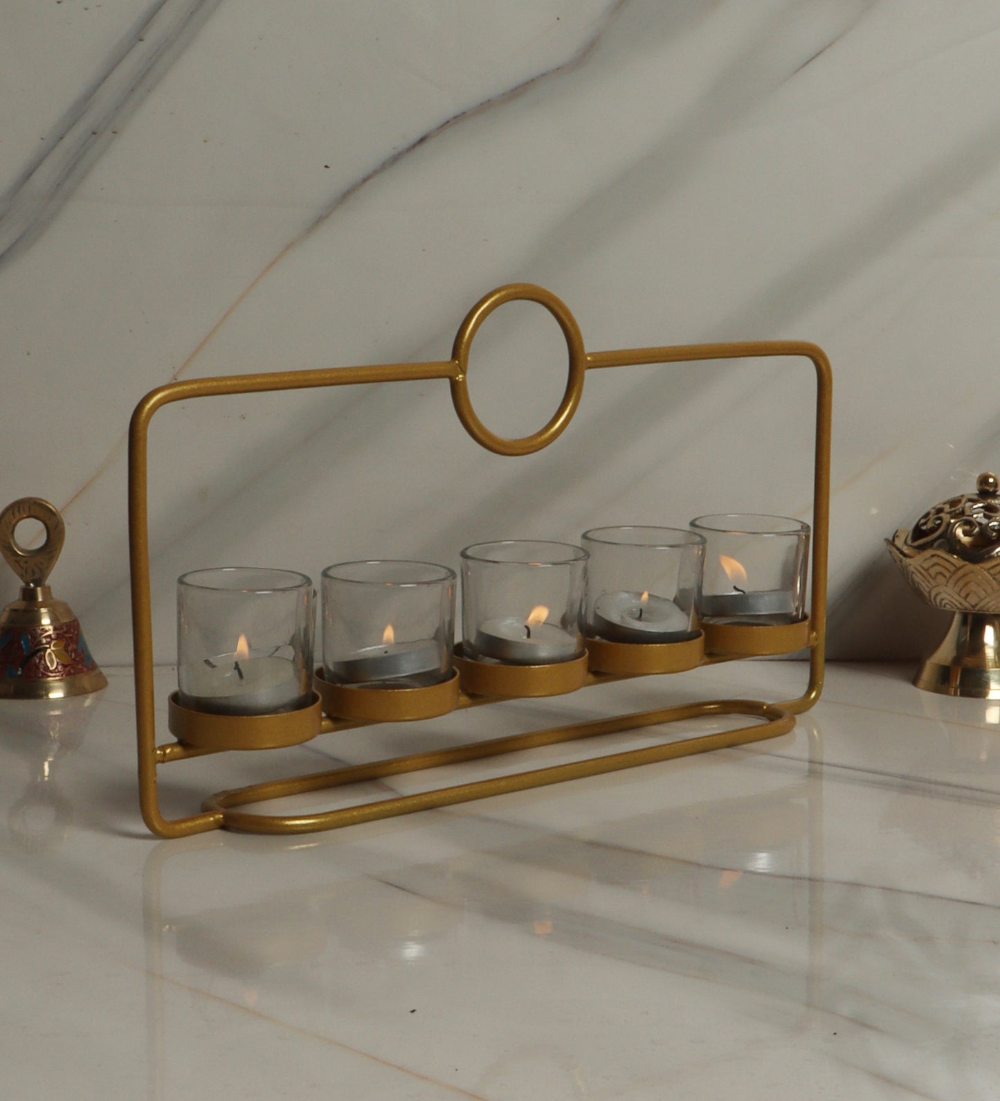 Metal & Glass Rectangular Tealight Holder