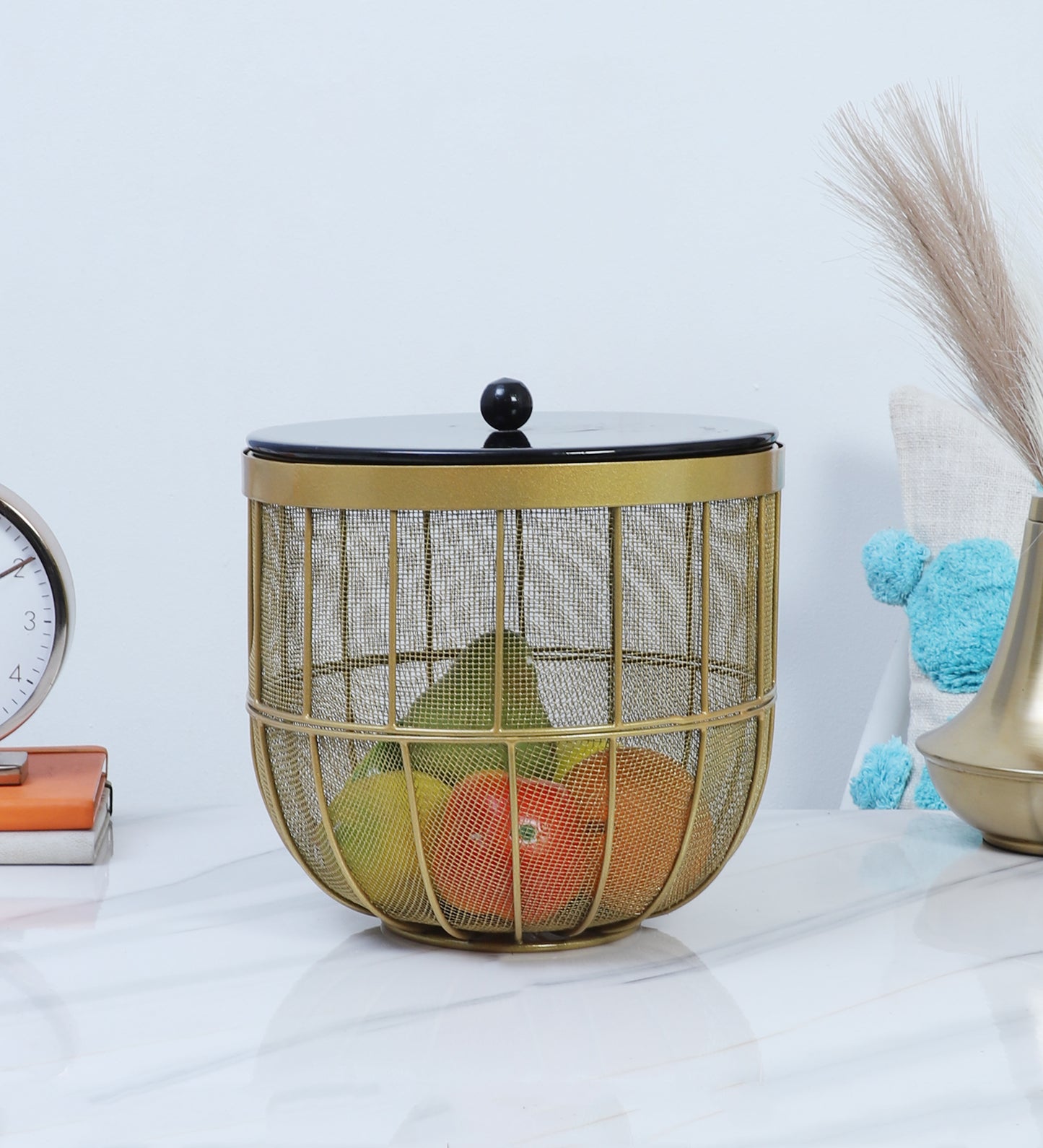Black & Gold Fruit Cage Basket