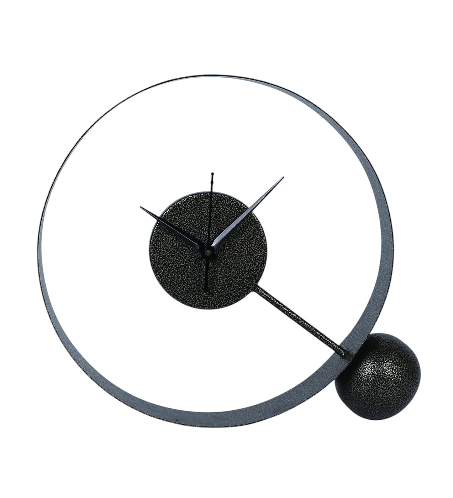 Silver Texture Round Ball Table Clock