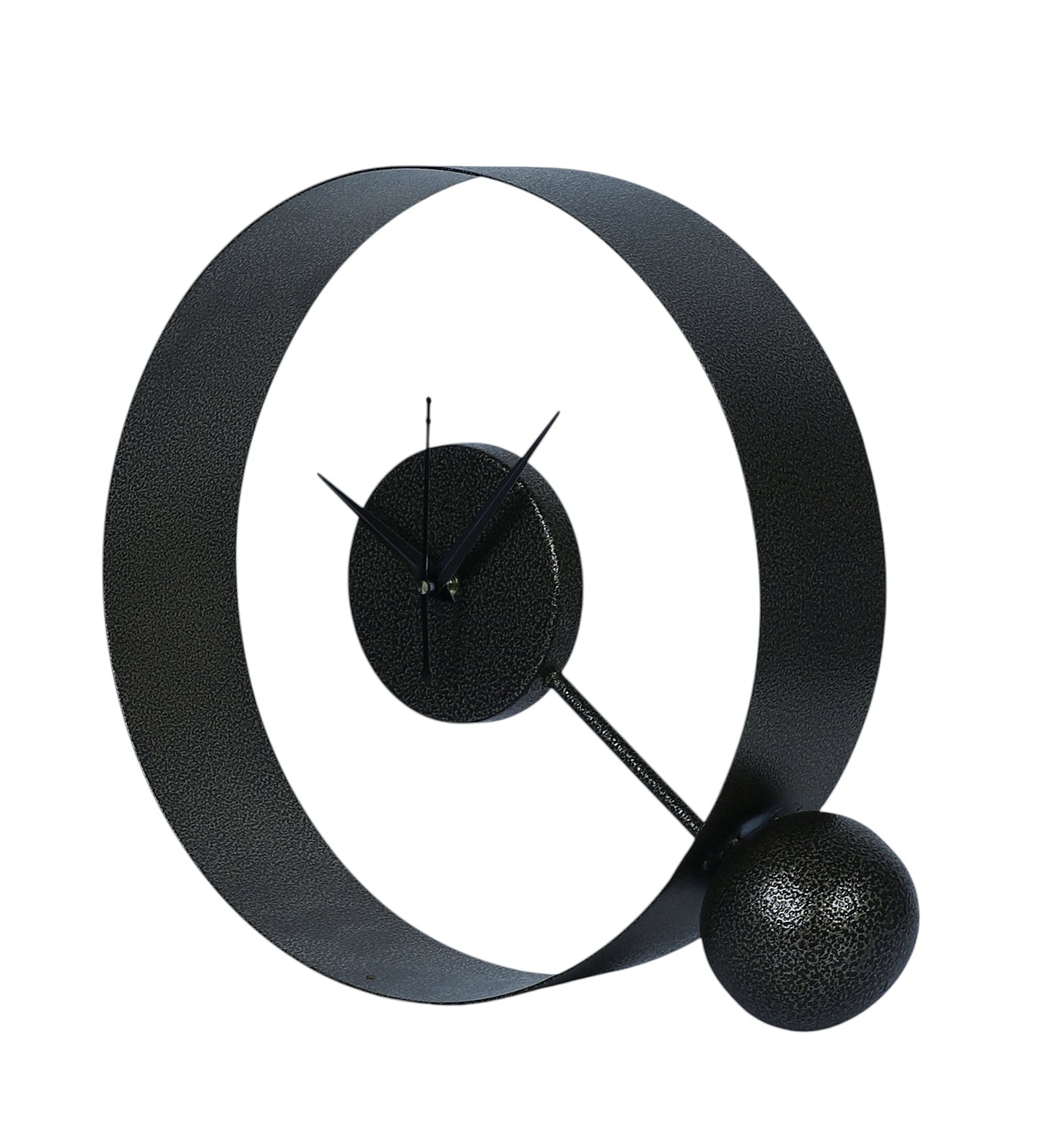 Silver Texture Round Ball Table Clock