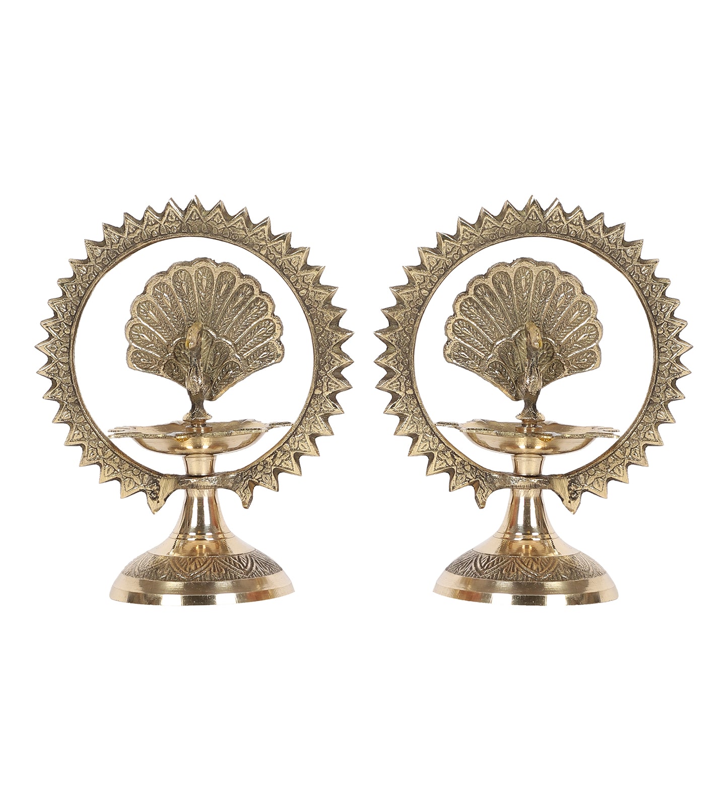 Peacock Brass Kerela Deepak Set of 2