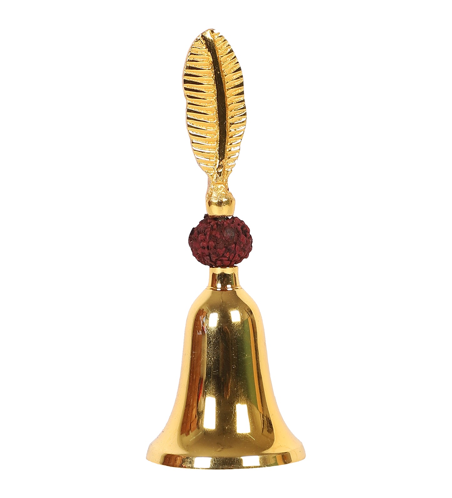 Rudraksh Gold Brass Bell With Velvet Box