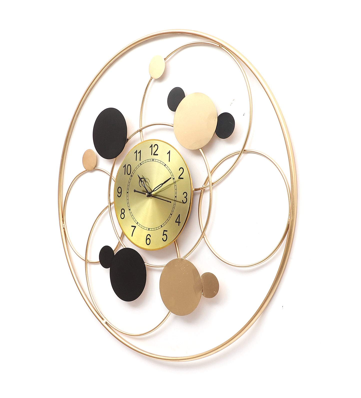 Black & Gold Round Ring Wall Clock