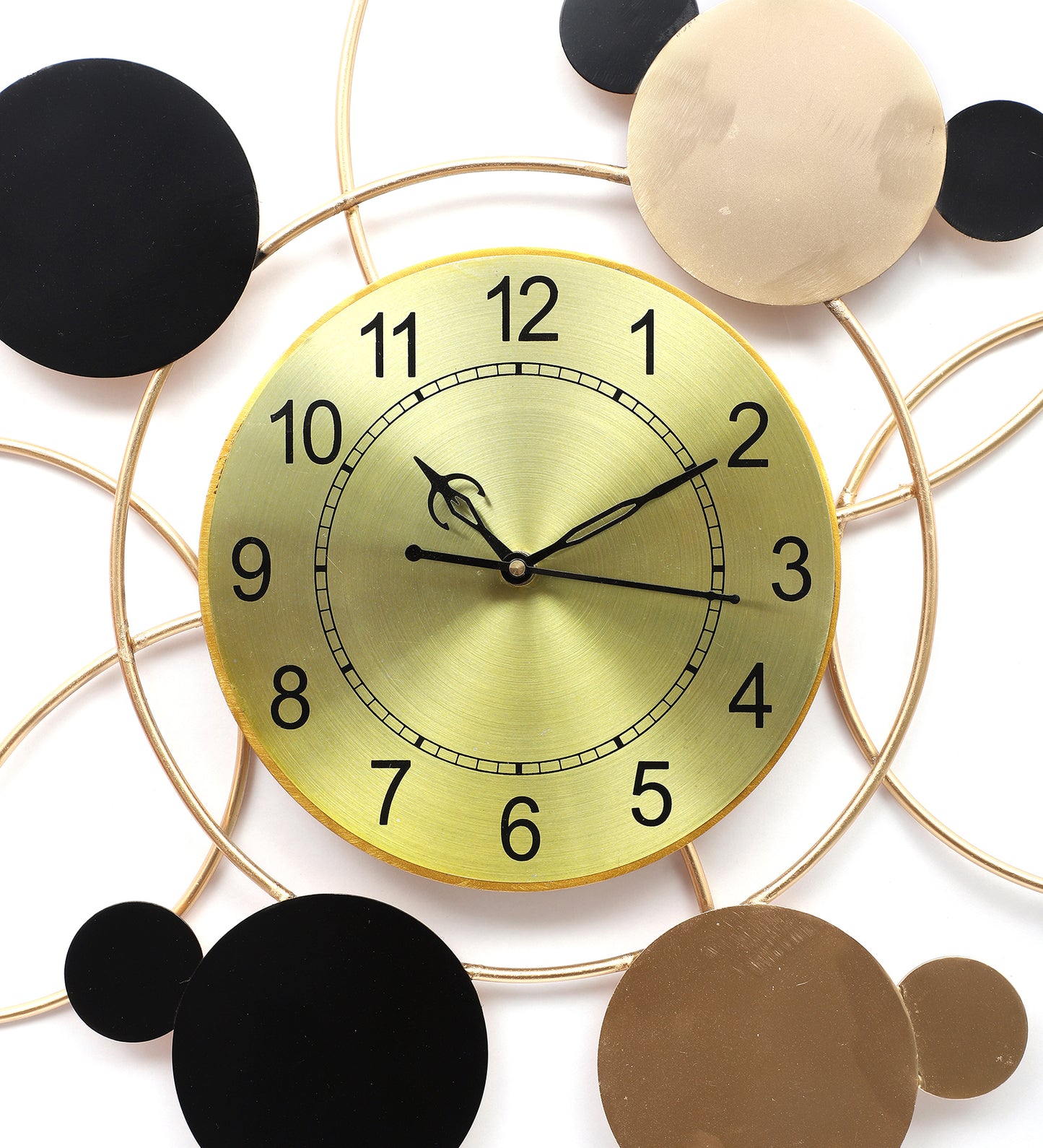 Black & Gold Round Ring Wall Clock