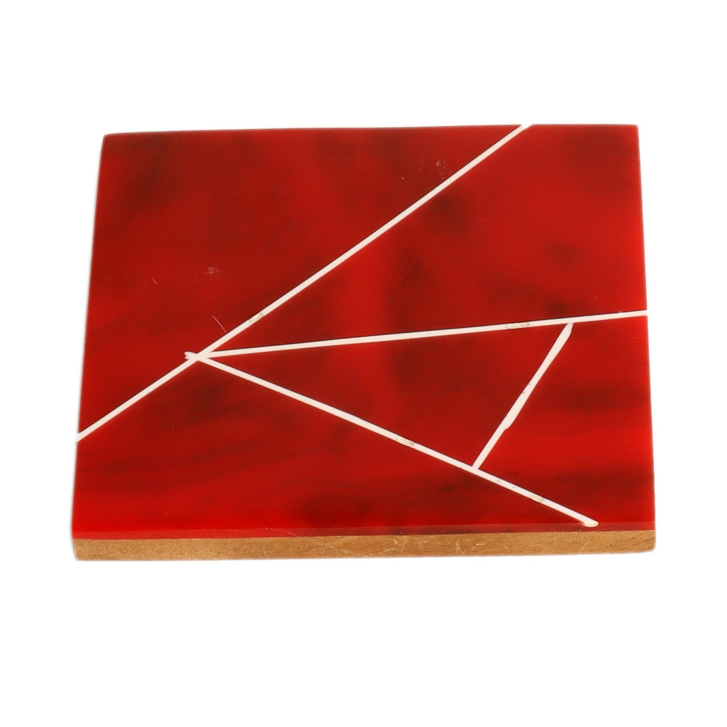 Red & White Resin Coaster Set of 4