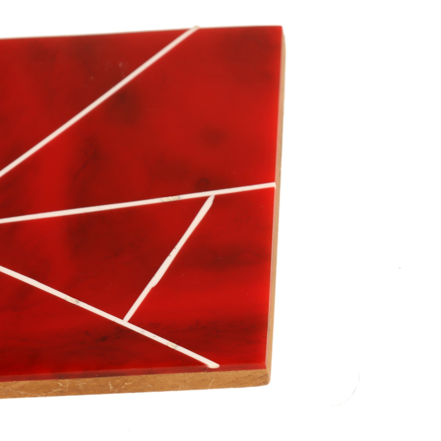 Red & White Resin Coaster Set of 4